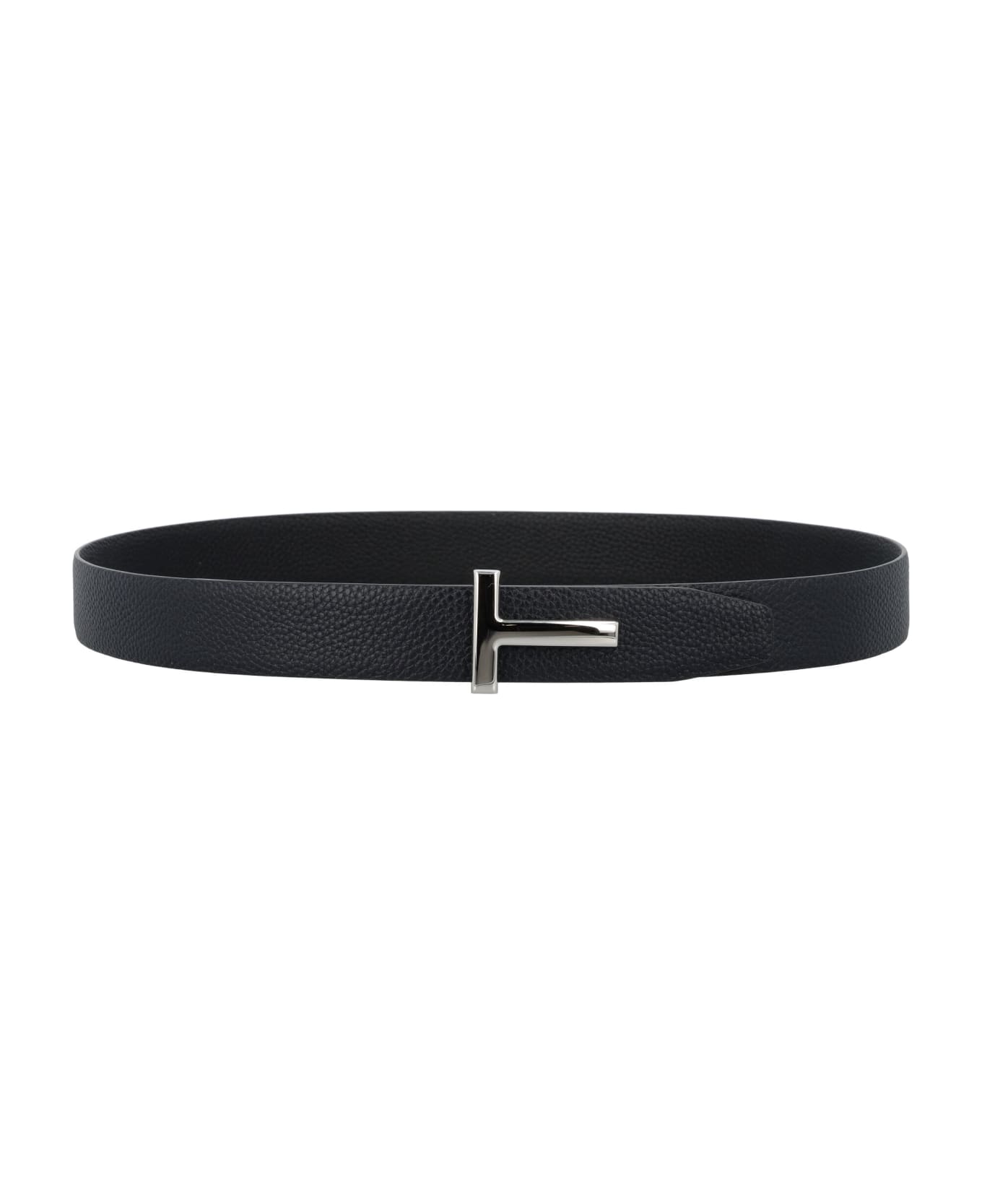 Tom Ford T Grainy Leather Belt - Black