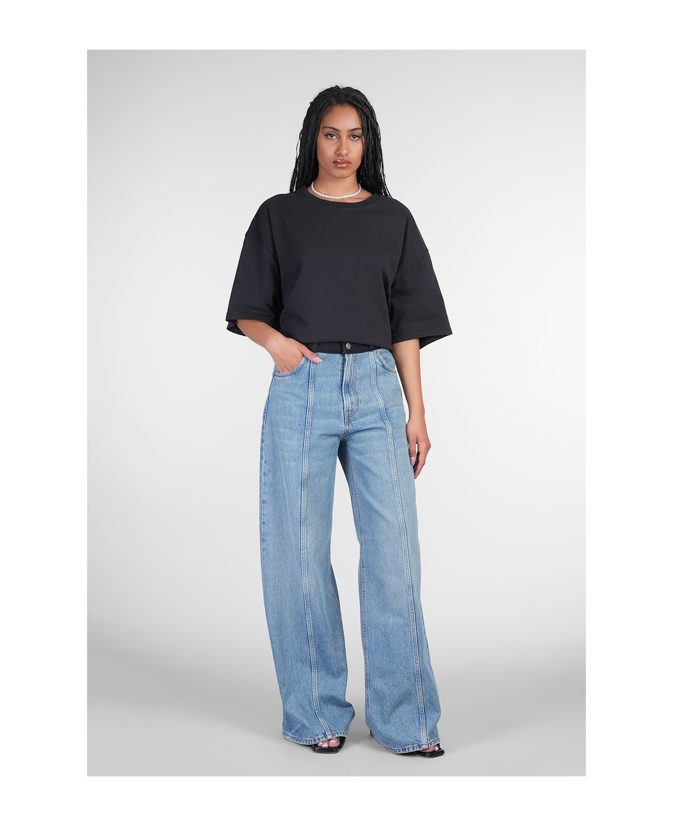 Haikure Peace Jeans In Blue Cotton - blue