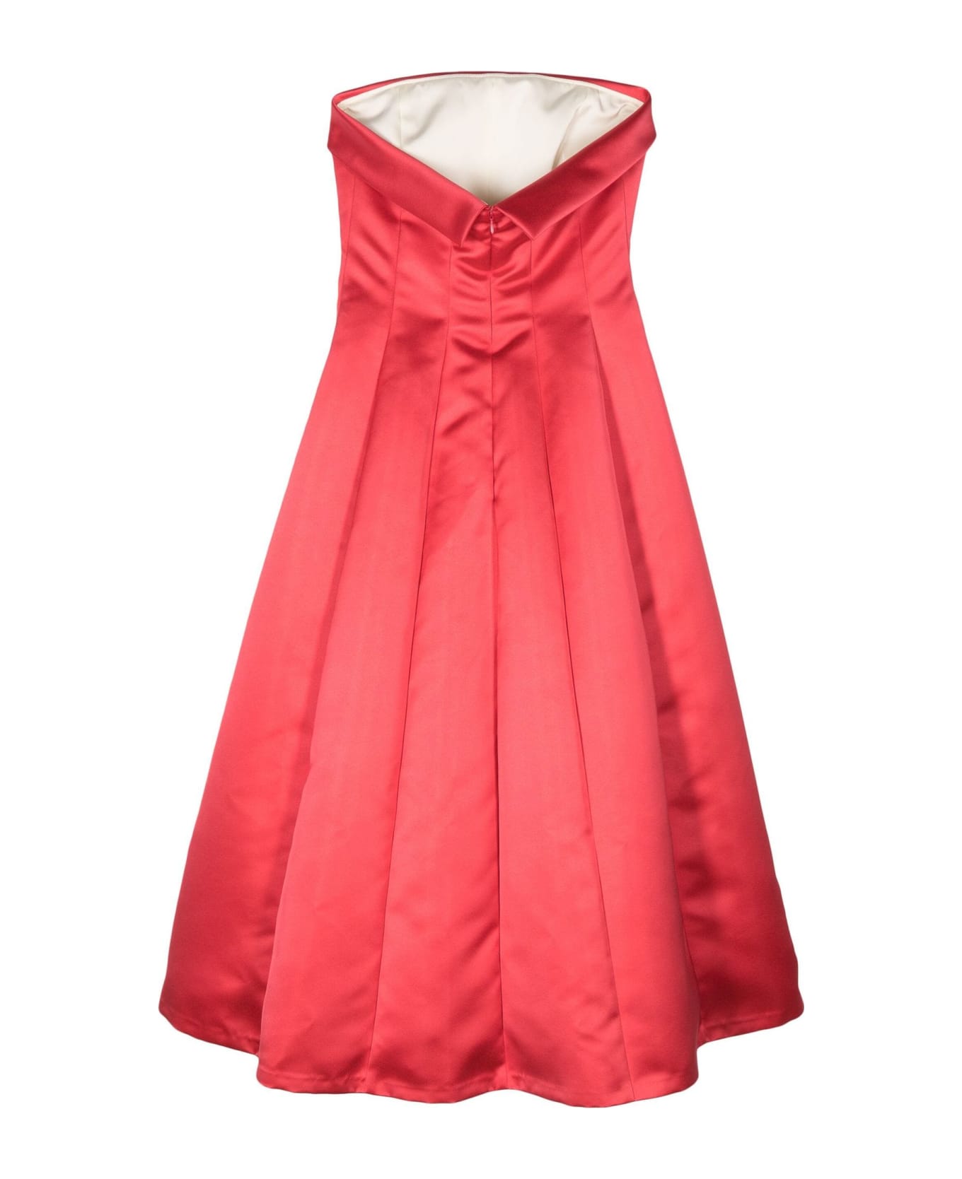 Philosophy di Lorenzo Serafini Red Pleated Midi Dress - Red ワンピース＆ドレス