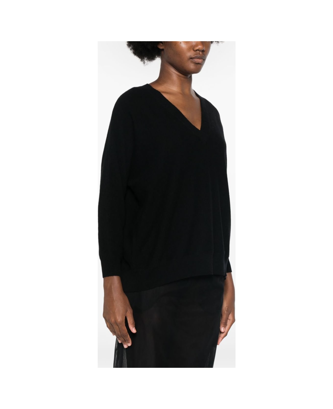 Lisa Yang Black Cashmere Knit Sweater - Black