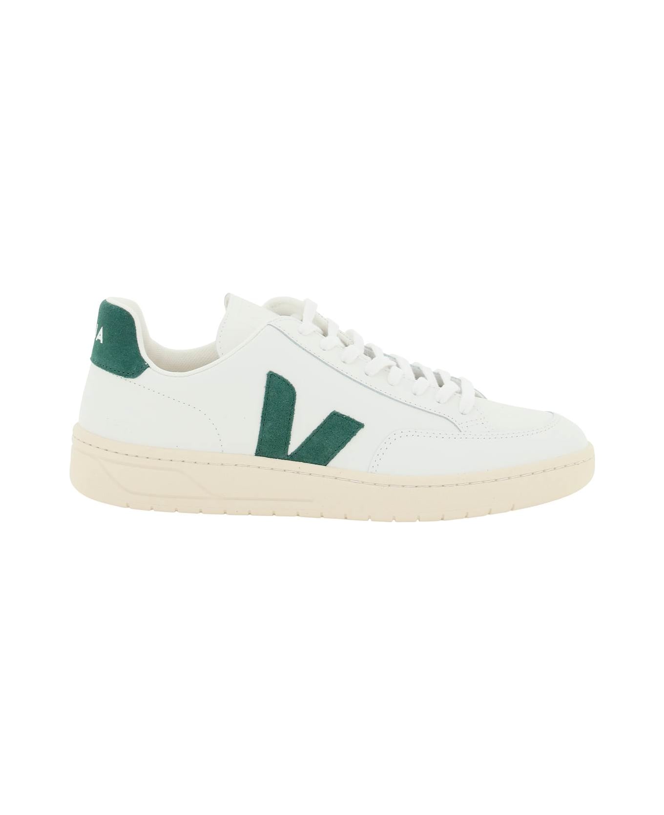 Veja V-12 Leather Sneakers - EXTRA WHITE CYPRUS (White)