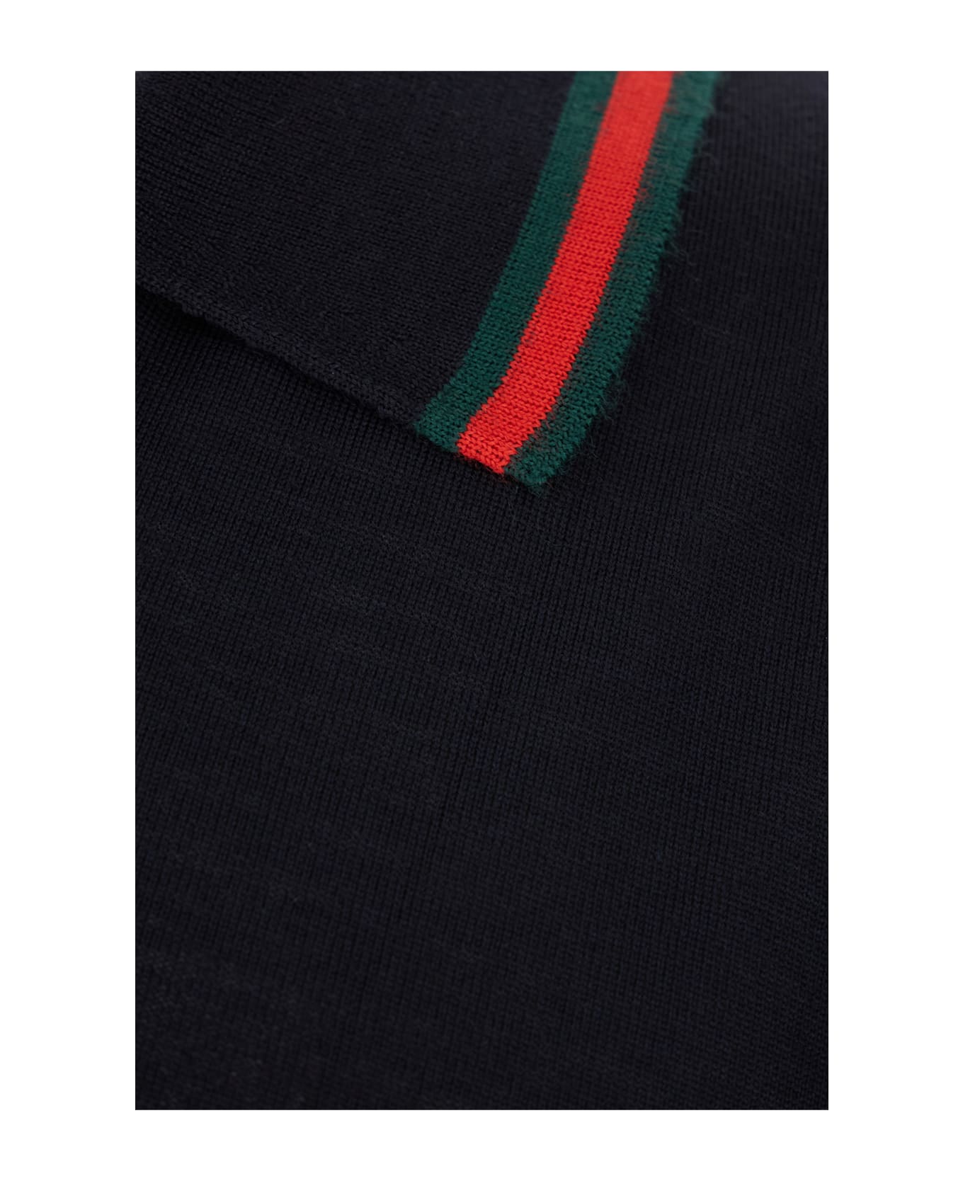 Gucci Wool Polo Shirt - NAVY