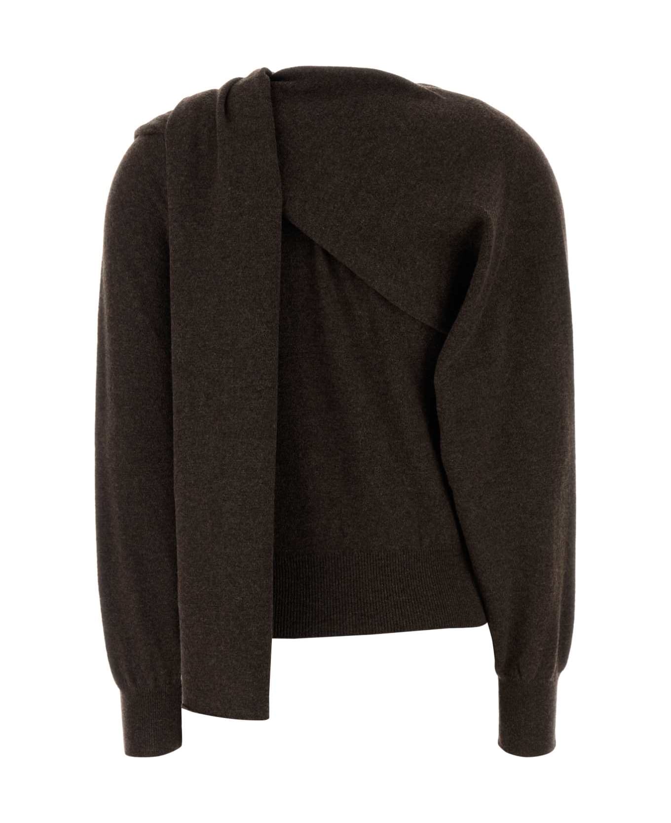 Ferragamo Brown Cashmere Cardigan - SWEDISHCLAYMELANGE