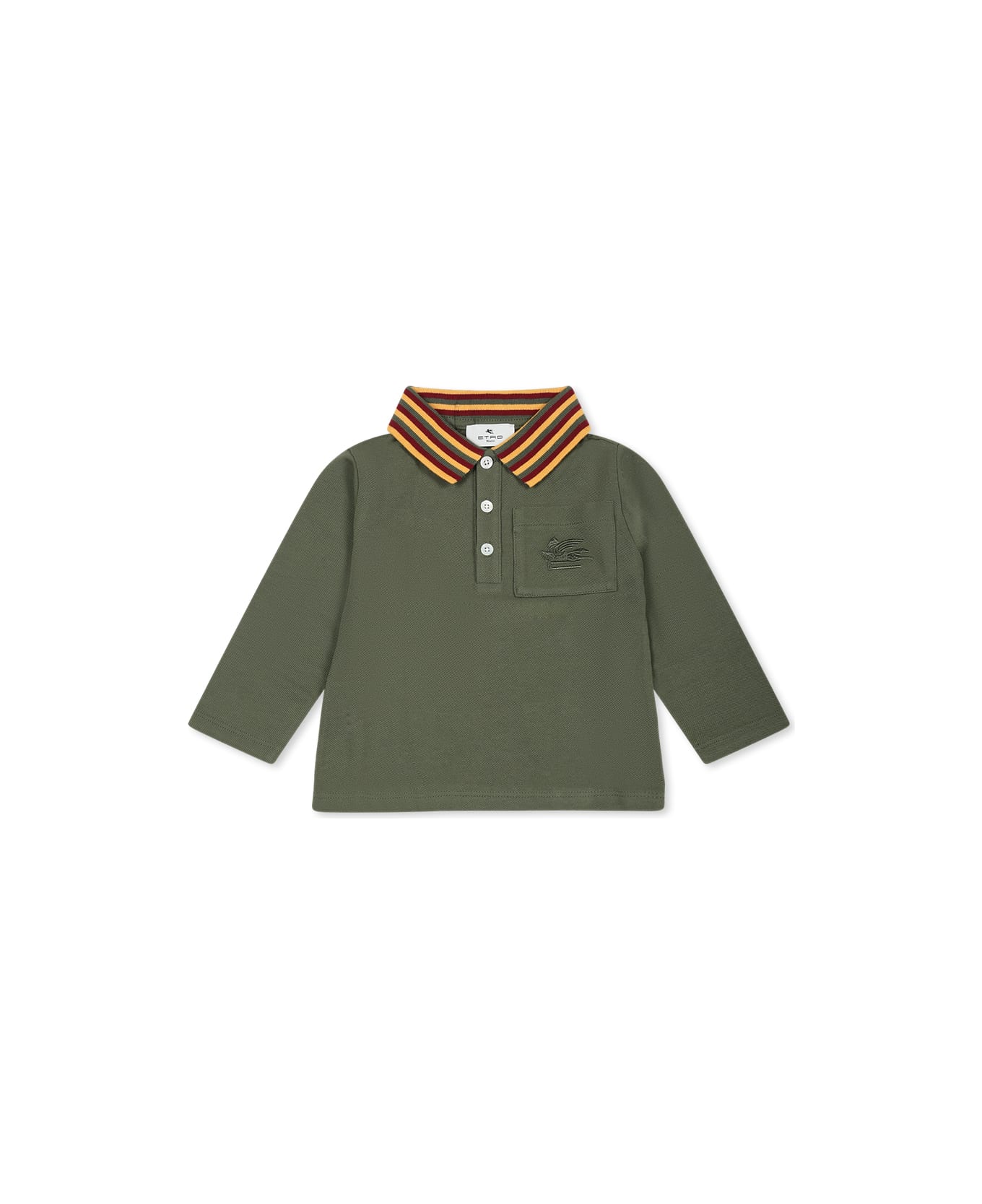 Etro Green Polo Shirt For Baby Boy With Pegasus - Green