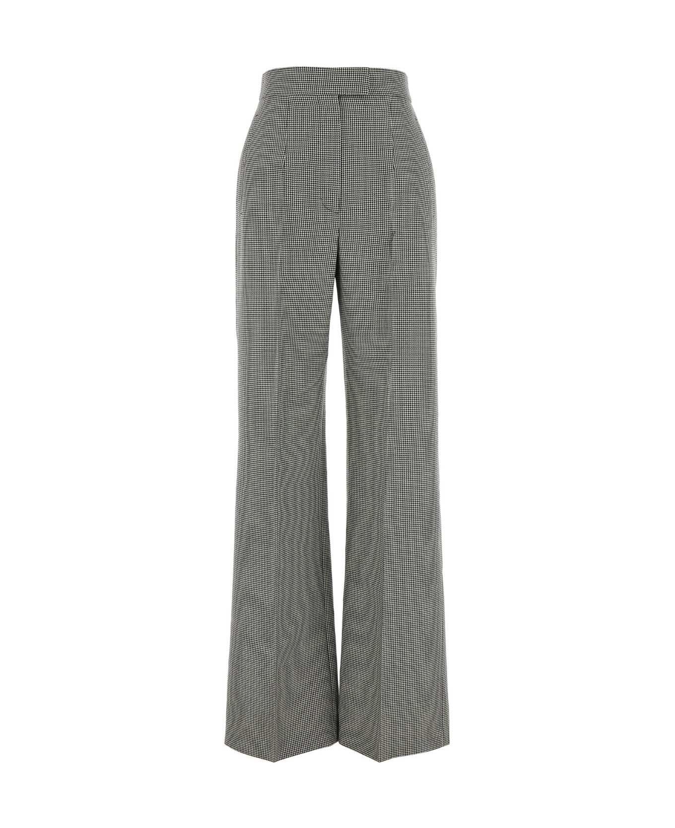 Alexander McQueen Embroidered Wool Wide-leg Pant - BLACKIVORY
