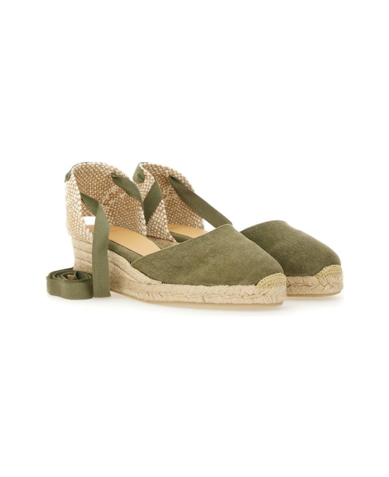Castañer Carina /3/002 Ankle Strap Wedge Espadrilles - Green