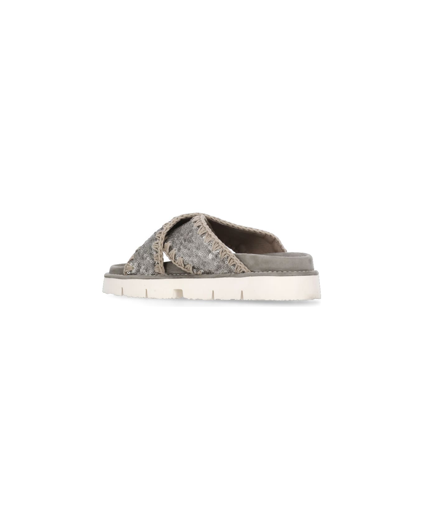 Mou Bio Criss-cross Sandals - Silver