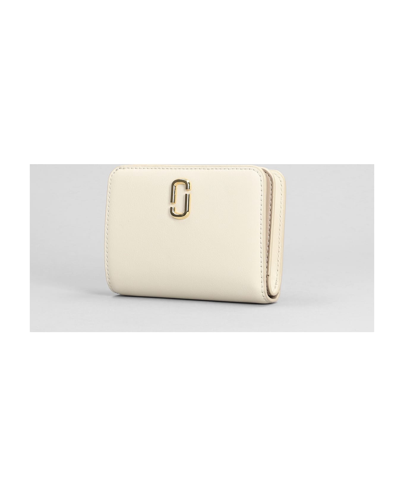 Marc Jacobs The Mini Compact Wallet In White Leather - white