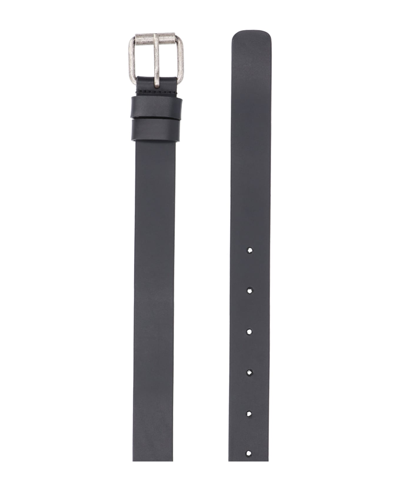 Aspesi Leather Belt - Black ベルト