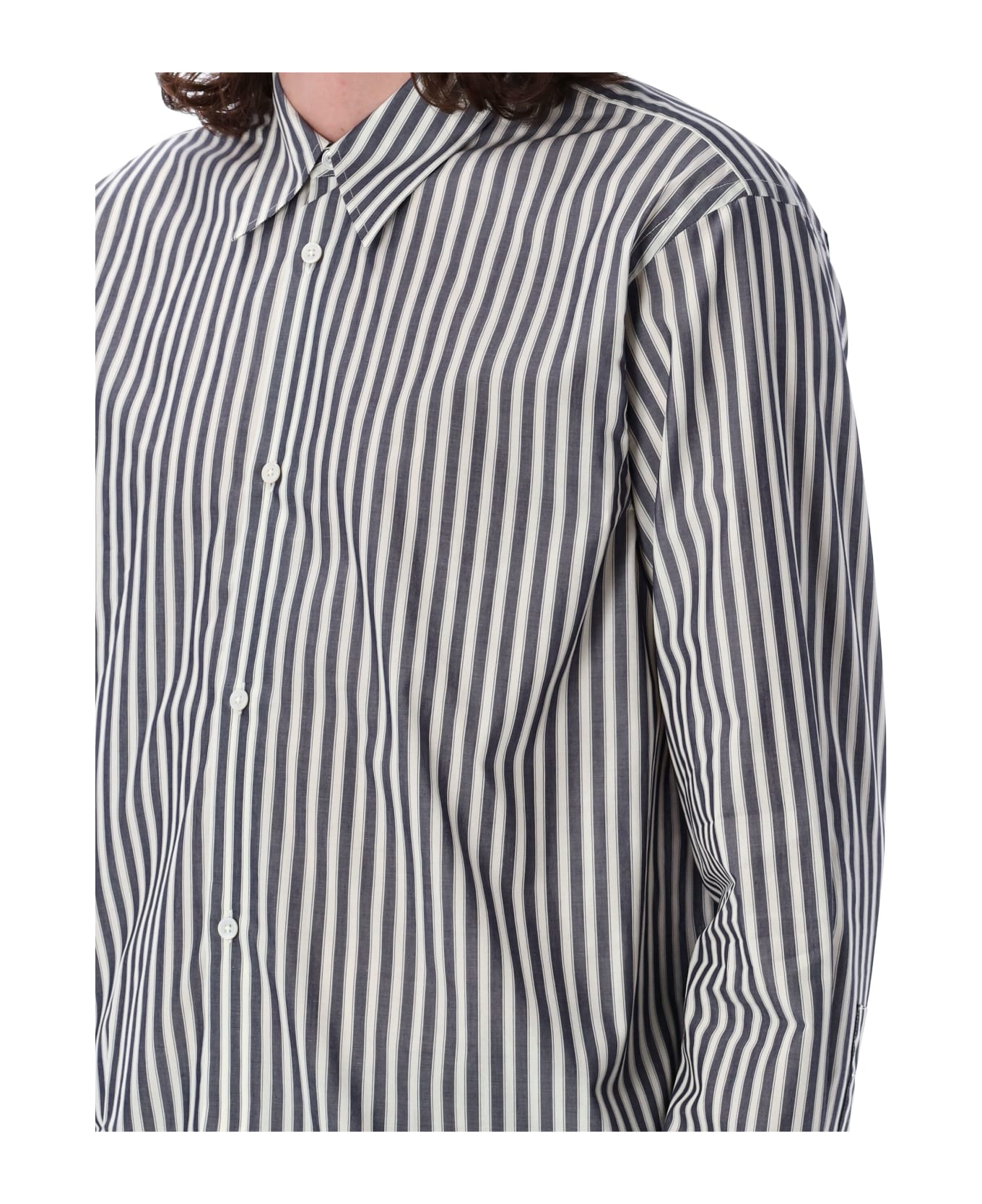 Studio Nicholson Over Stripes Shirt - NAVY CREAM シャツ
