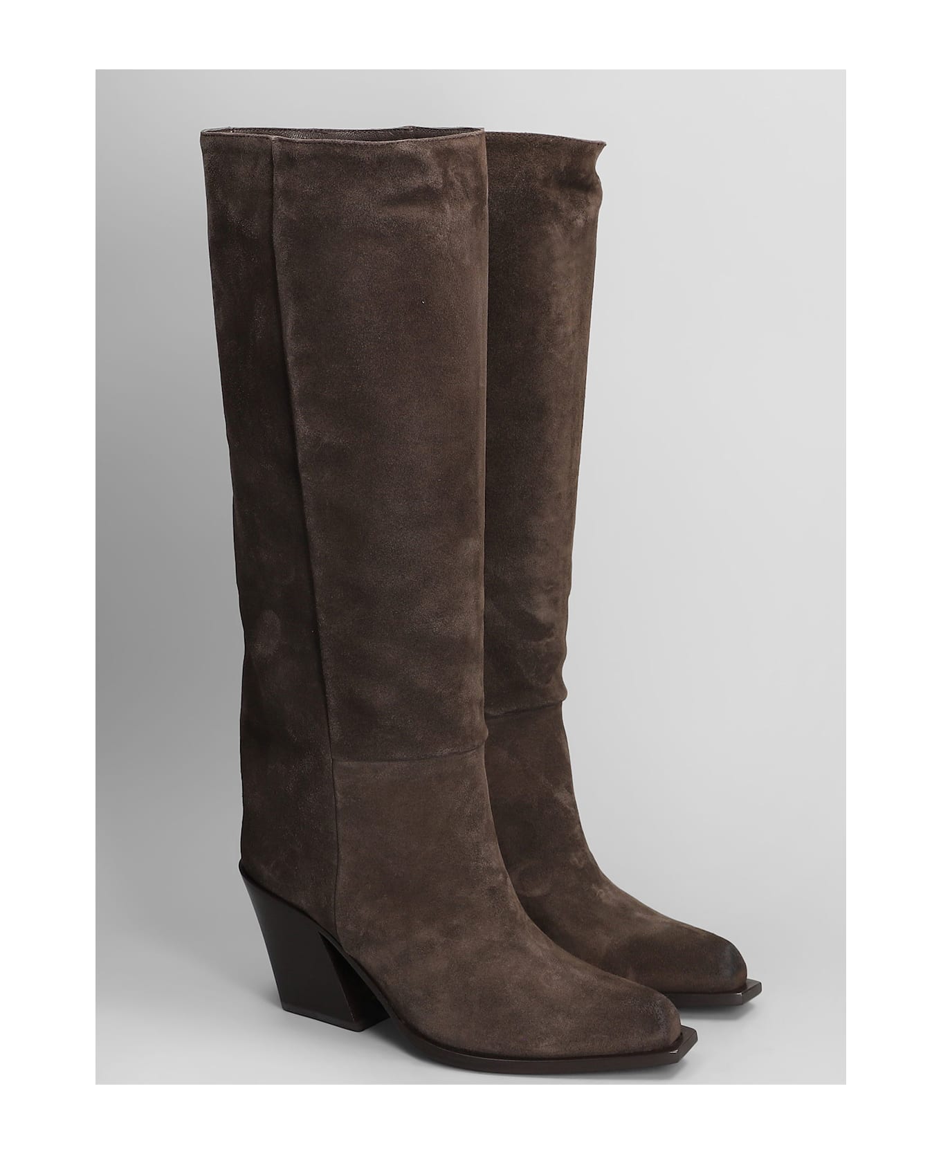 Vic Matié Sense 351 Texan Boots In Taupe Suede - taupe