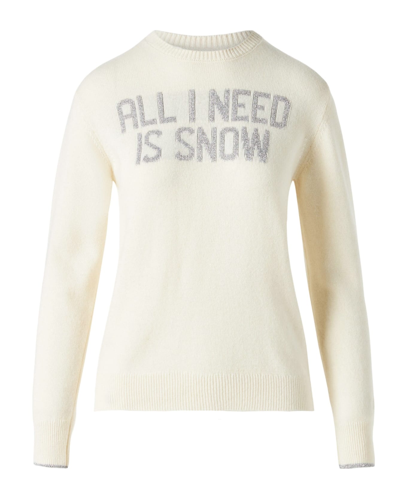 MC2 Saint Barth Woman Sweater With All I Need Is Snow Lettering