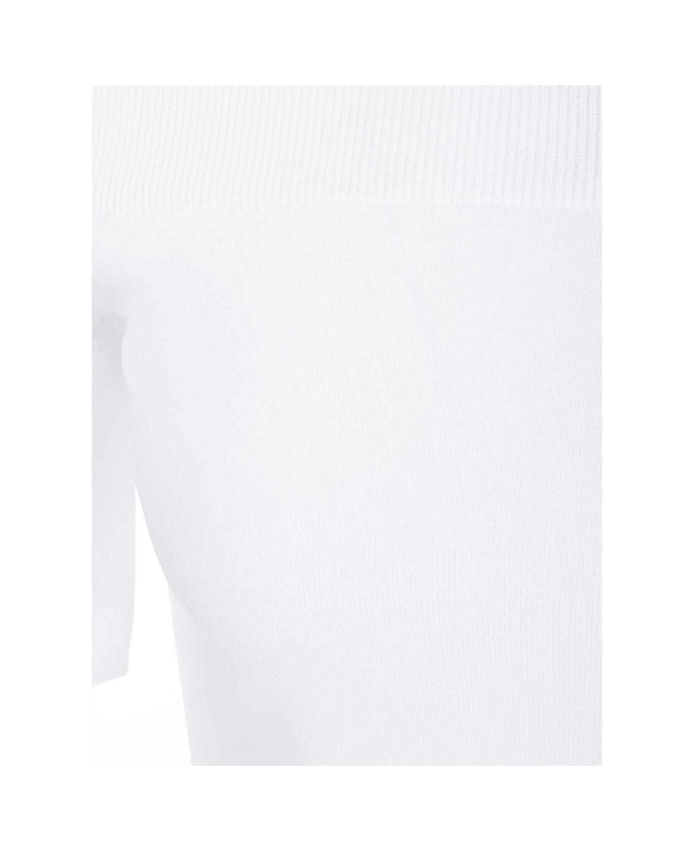 Alexander McQueen Off-the-shoulders Top - Optic white Tシャツ