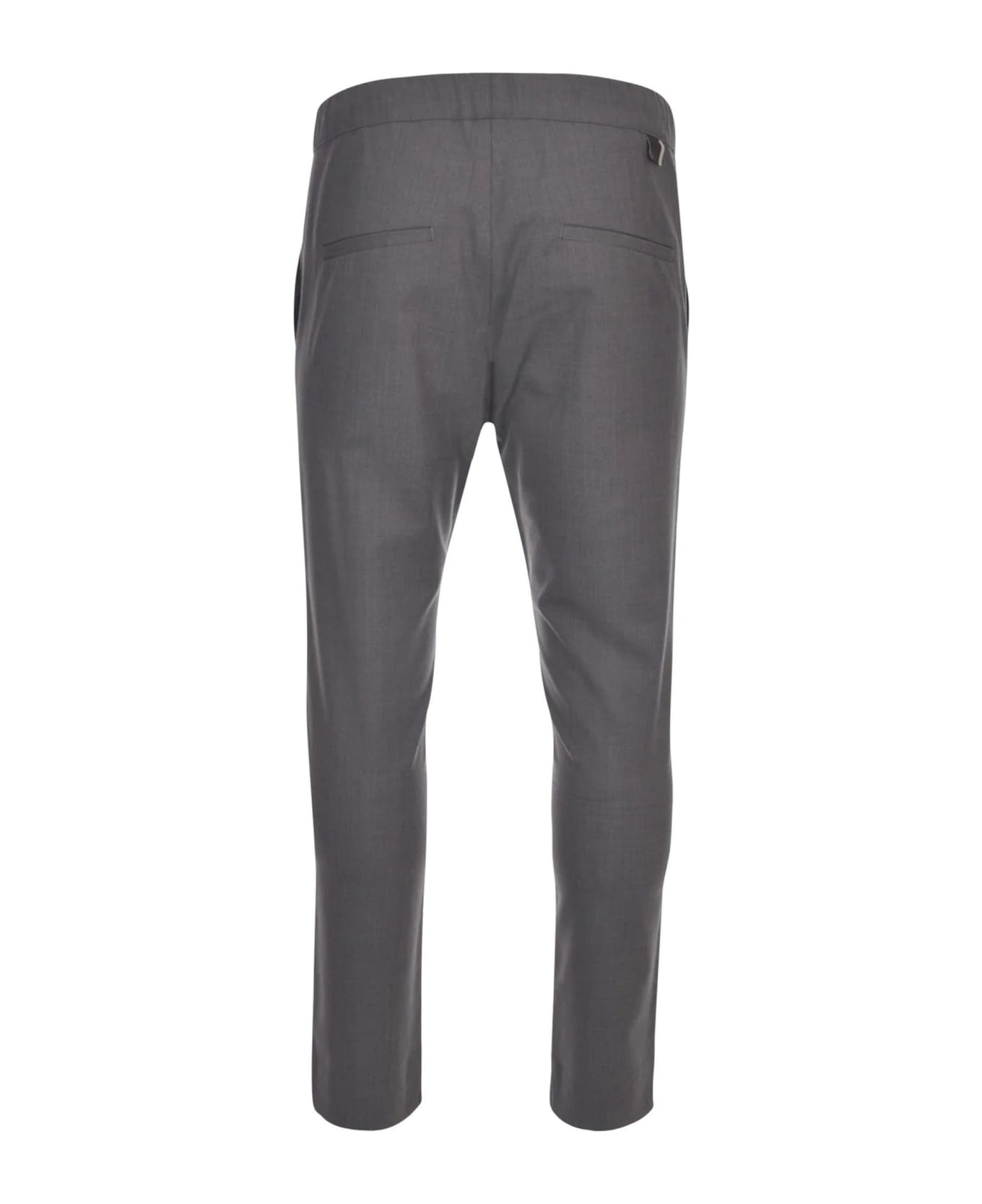 Low Brand Grey Wool Blend Trousers - MELANGE