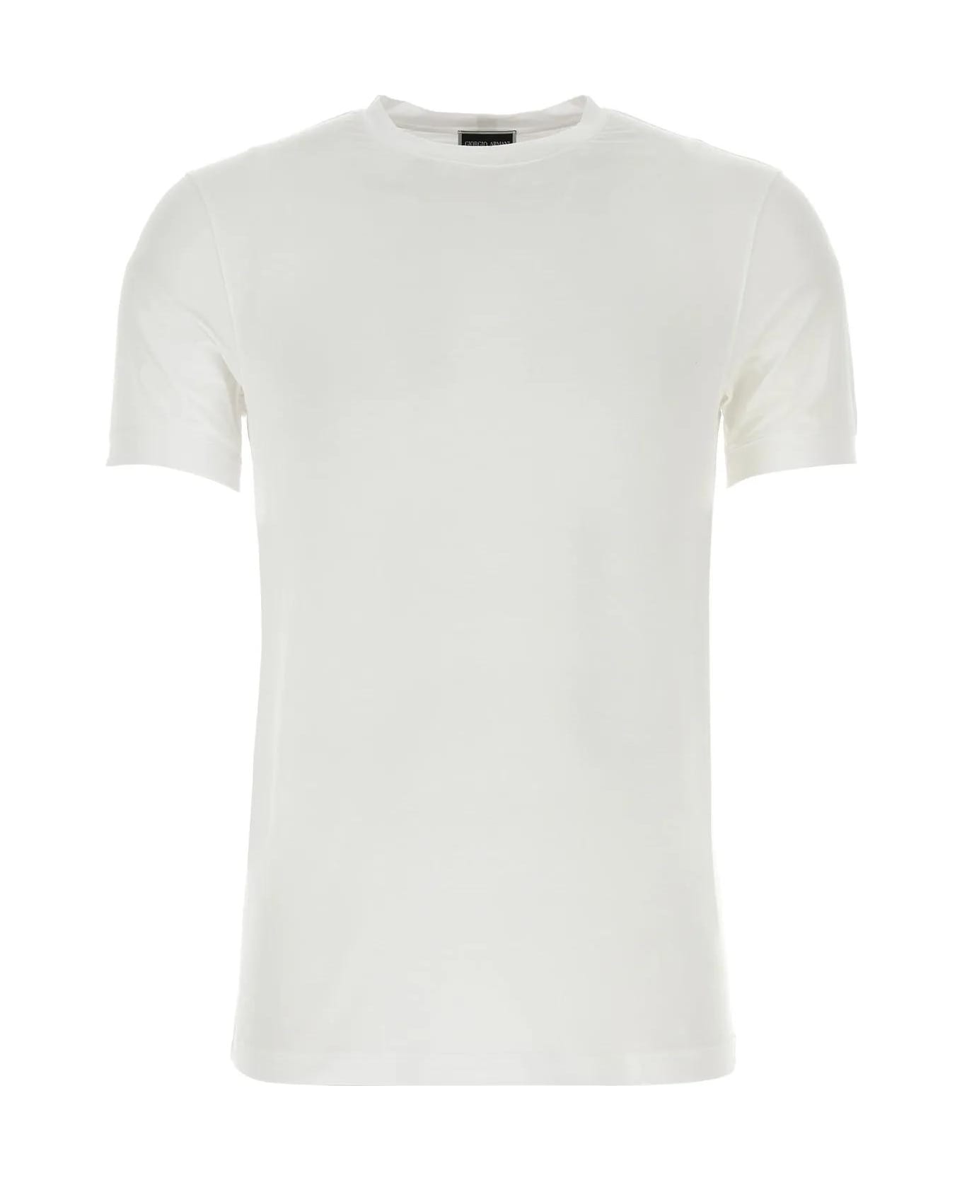 Giorgio Armani White Stretch Viscose T-shirt - WHITE
