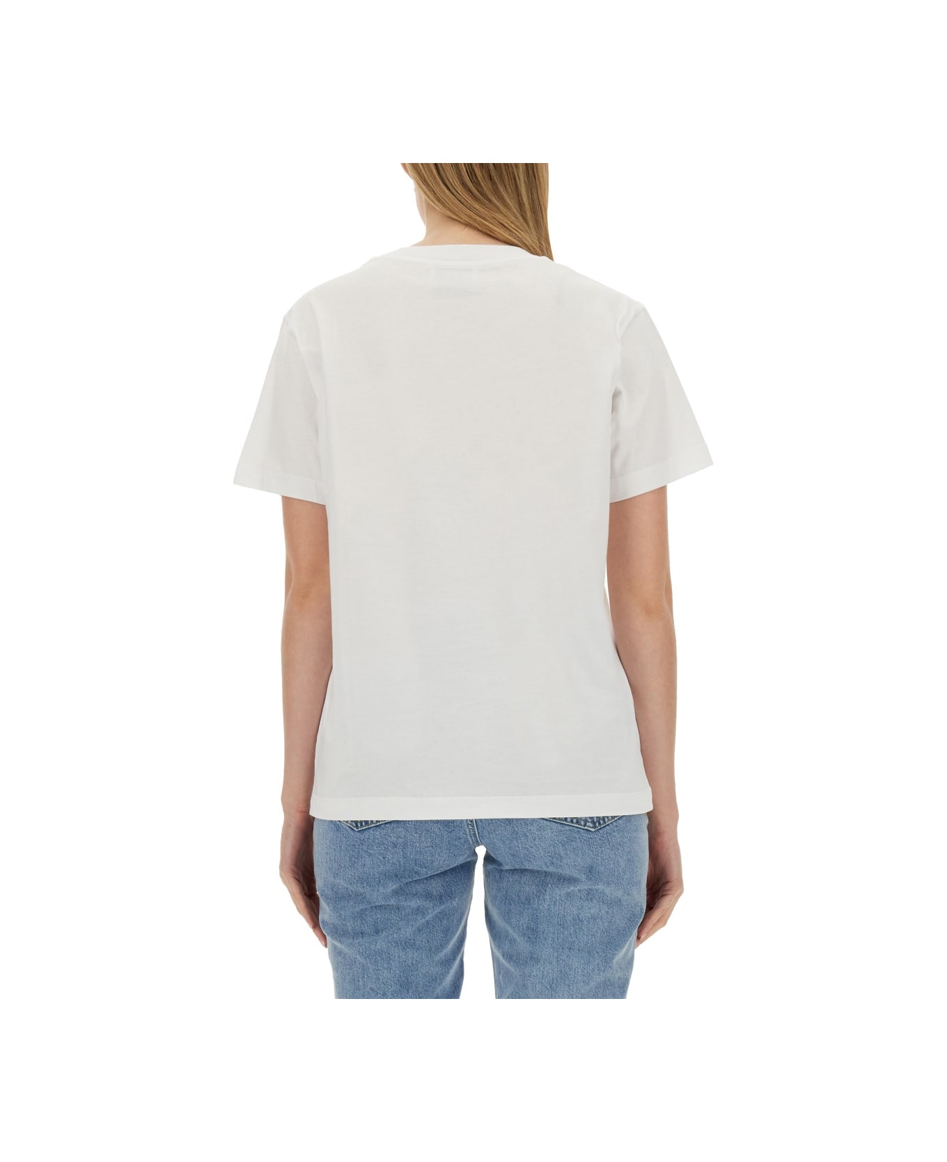 M05CH1N0 Jeans T-shirt With Logo - WHITE