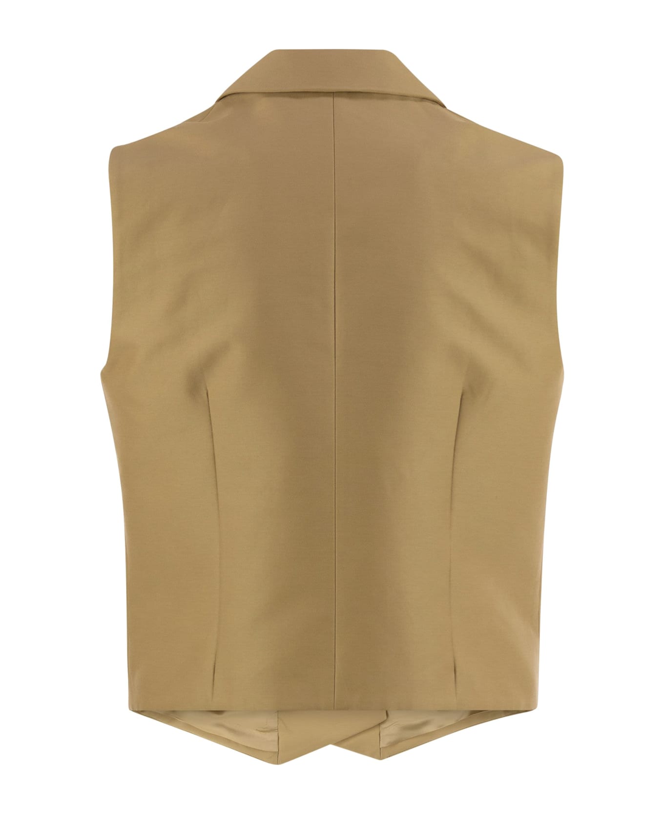 MVP Wardrobe Double-breasted Cotton And Silk Waistcoat - Beige