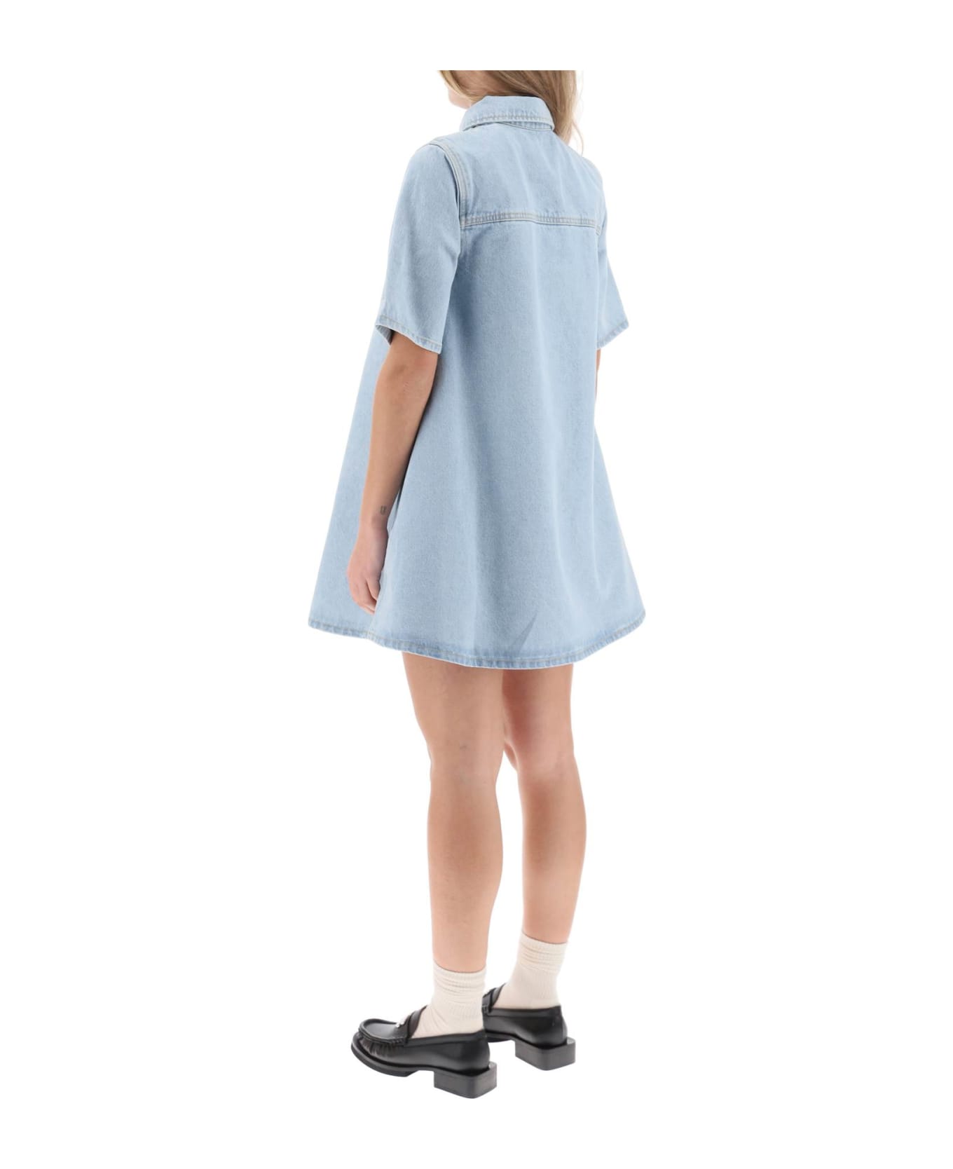 Ganni Denim Mini Dress - MID BLUE VINTAGE (Light blue)