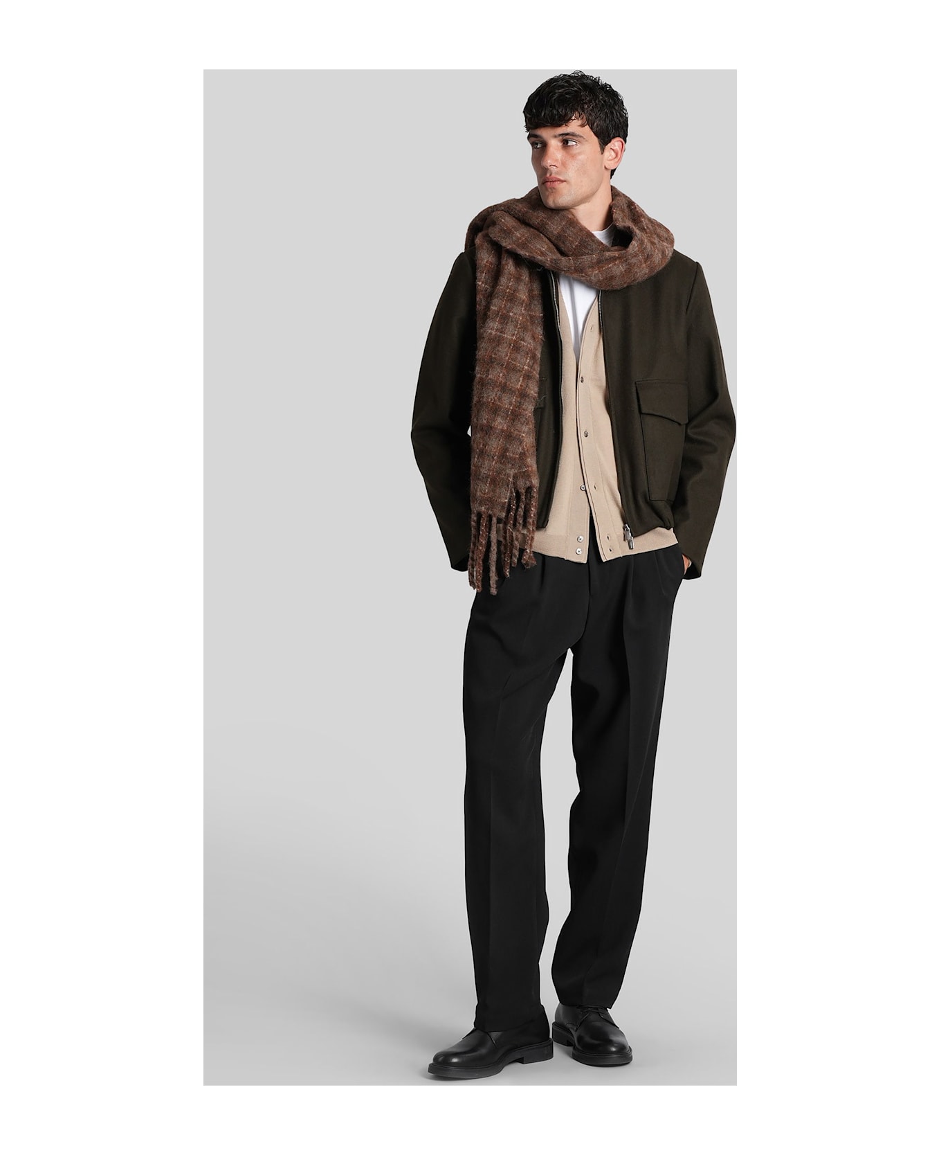 Low Brand K155 Cardigan In Camel Wool - Camel
