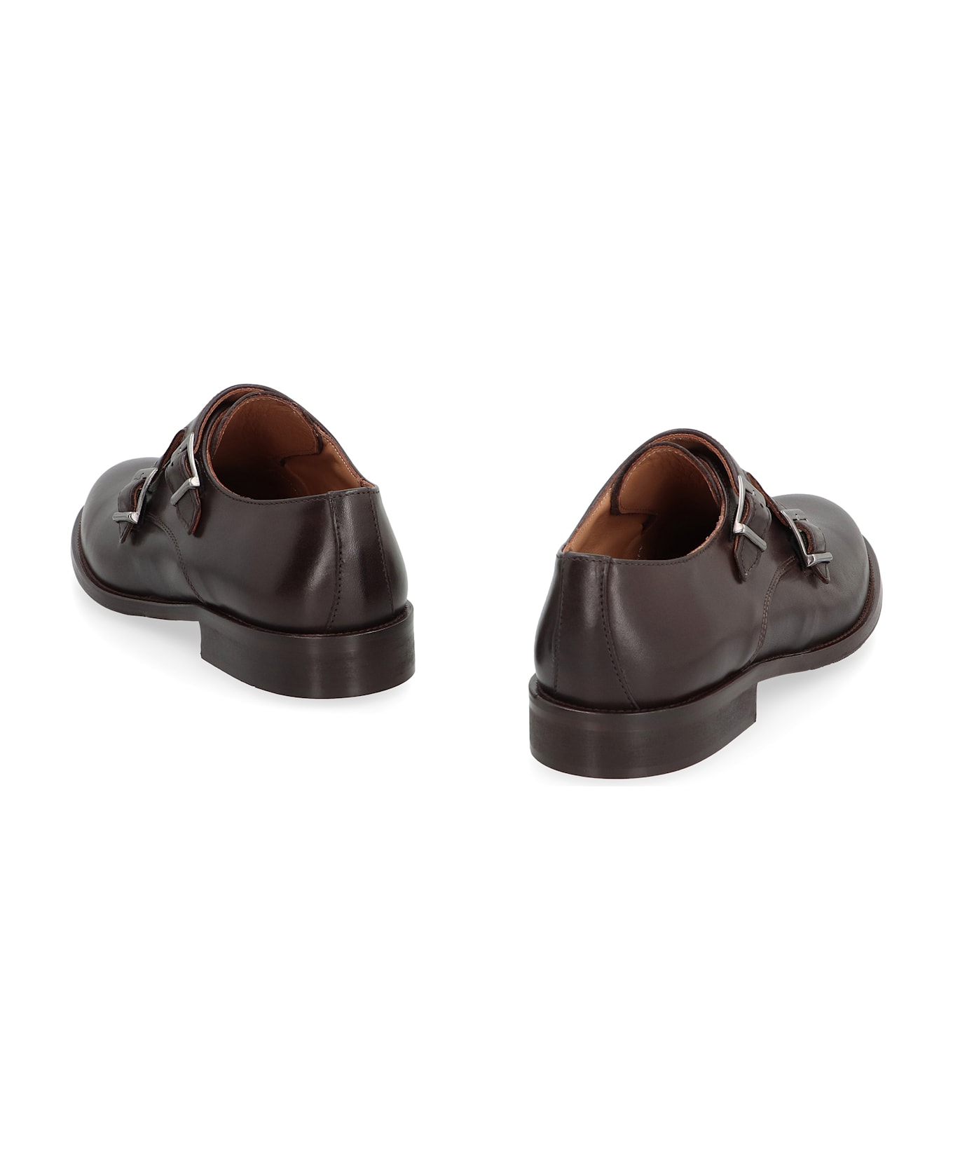 Bruno Magli Leather Monk-strap Shoes - brown