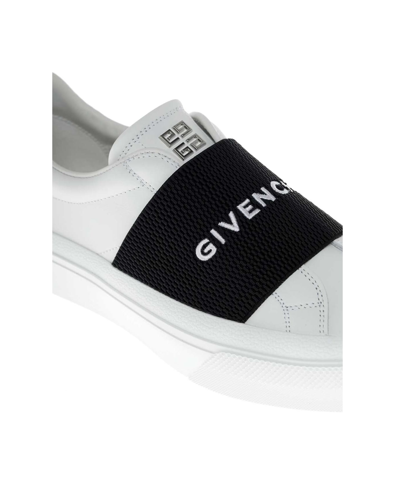Givenchy 'city Court' White Low Top Sneakers With Logo In Leather Woman - White