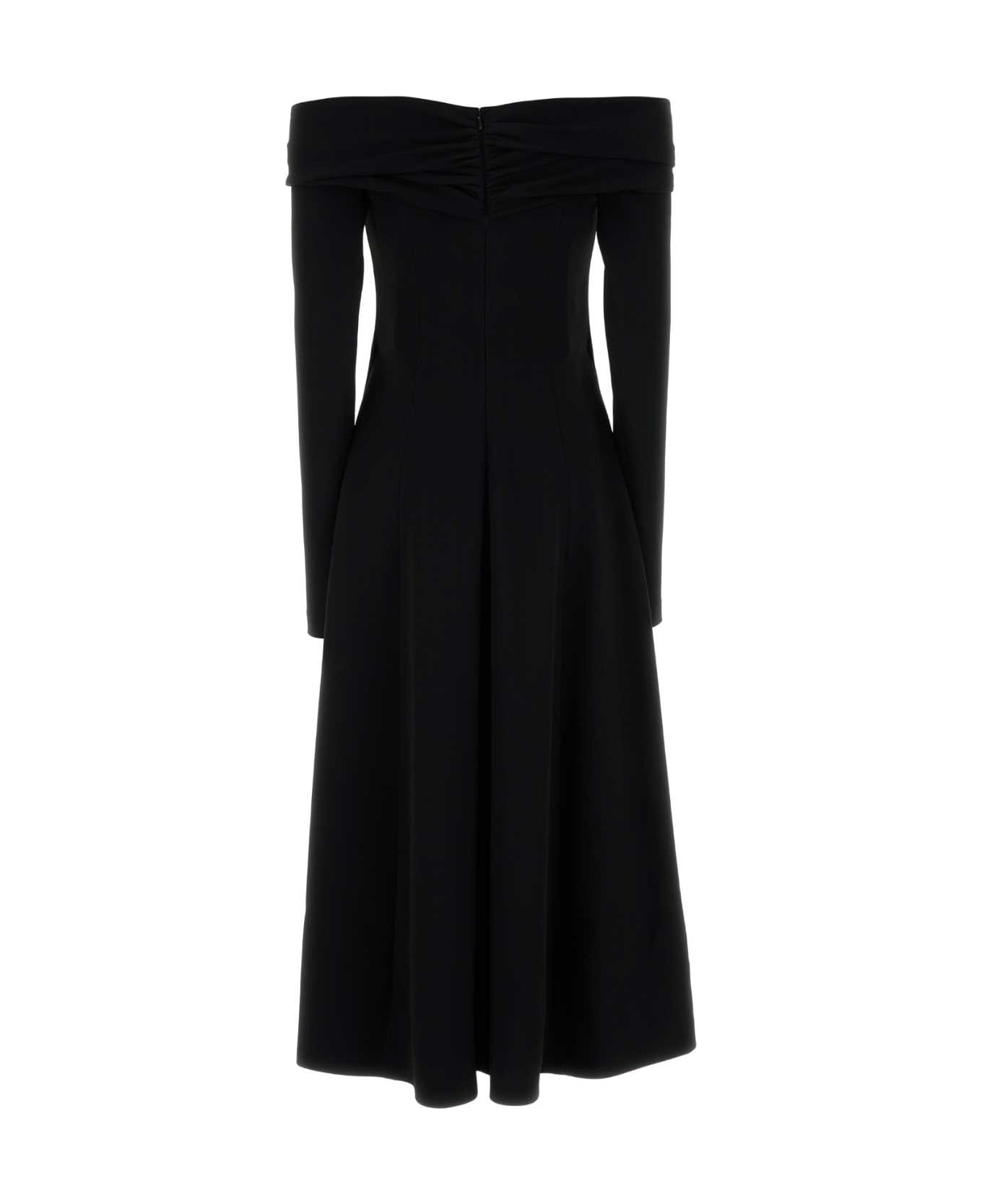 Alberta Ferretti Black Stretch Crepe Dress - NERO