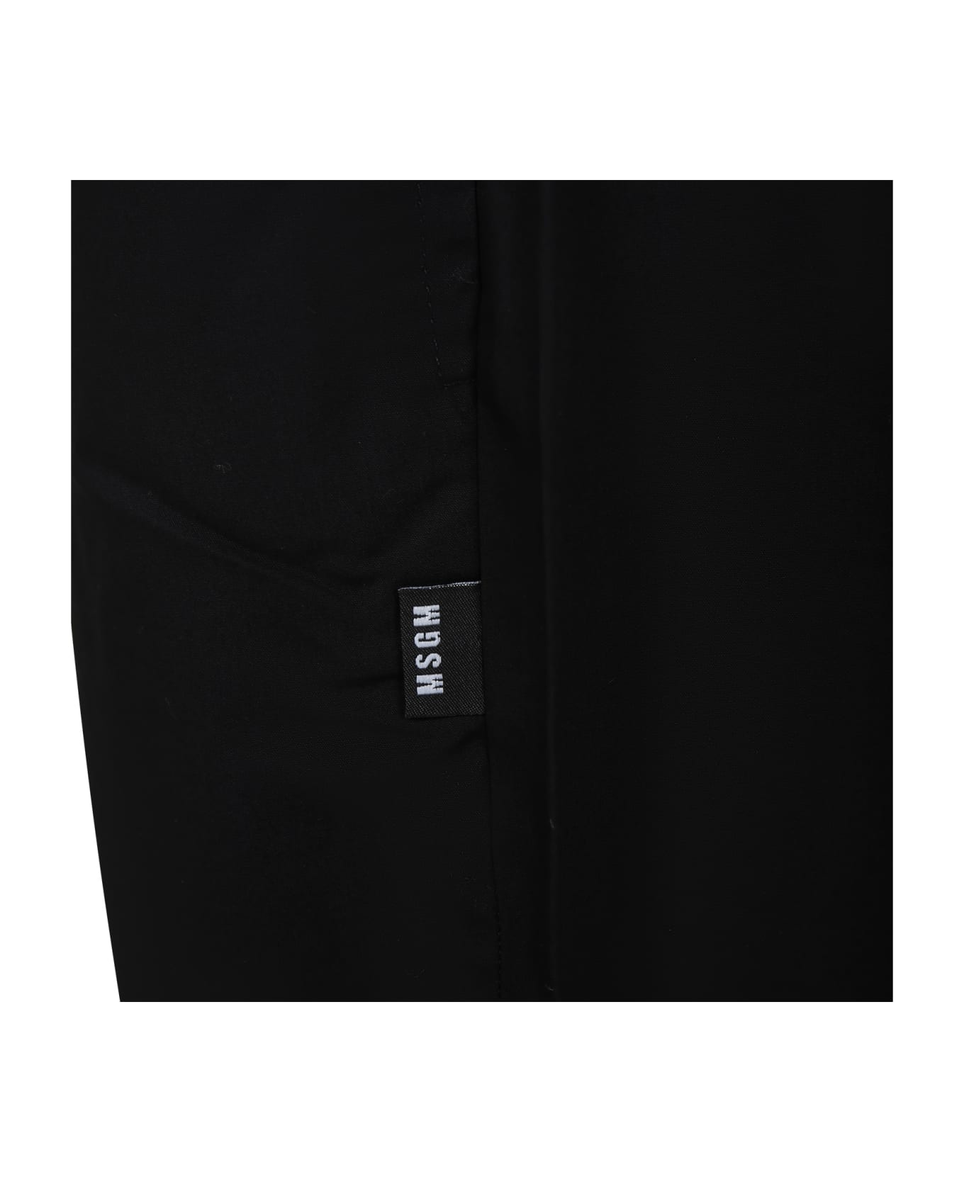 MSGM Black Trousers For Boy With Logo - Black ボトムス