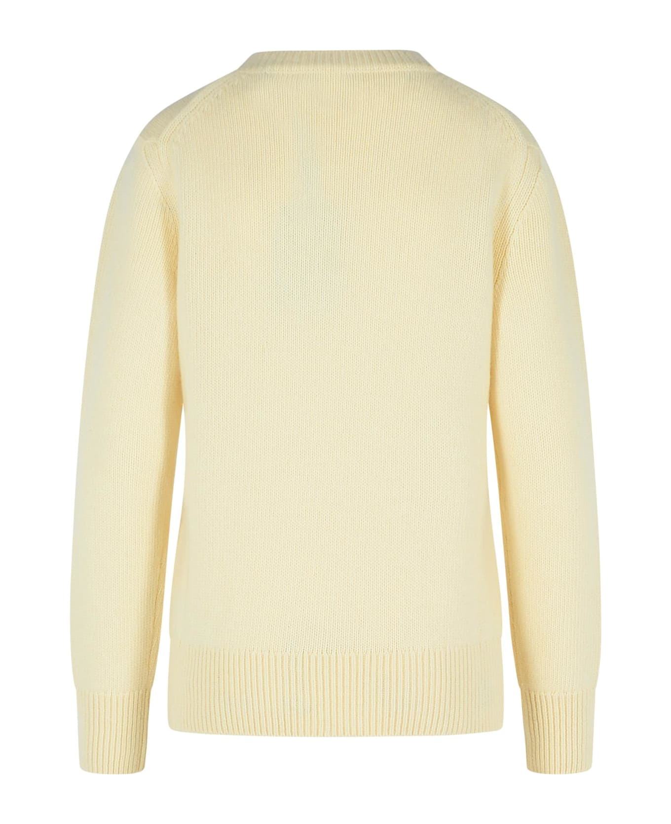 Burberry Cream Wool Blend Sweater - Cream ニットウェア