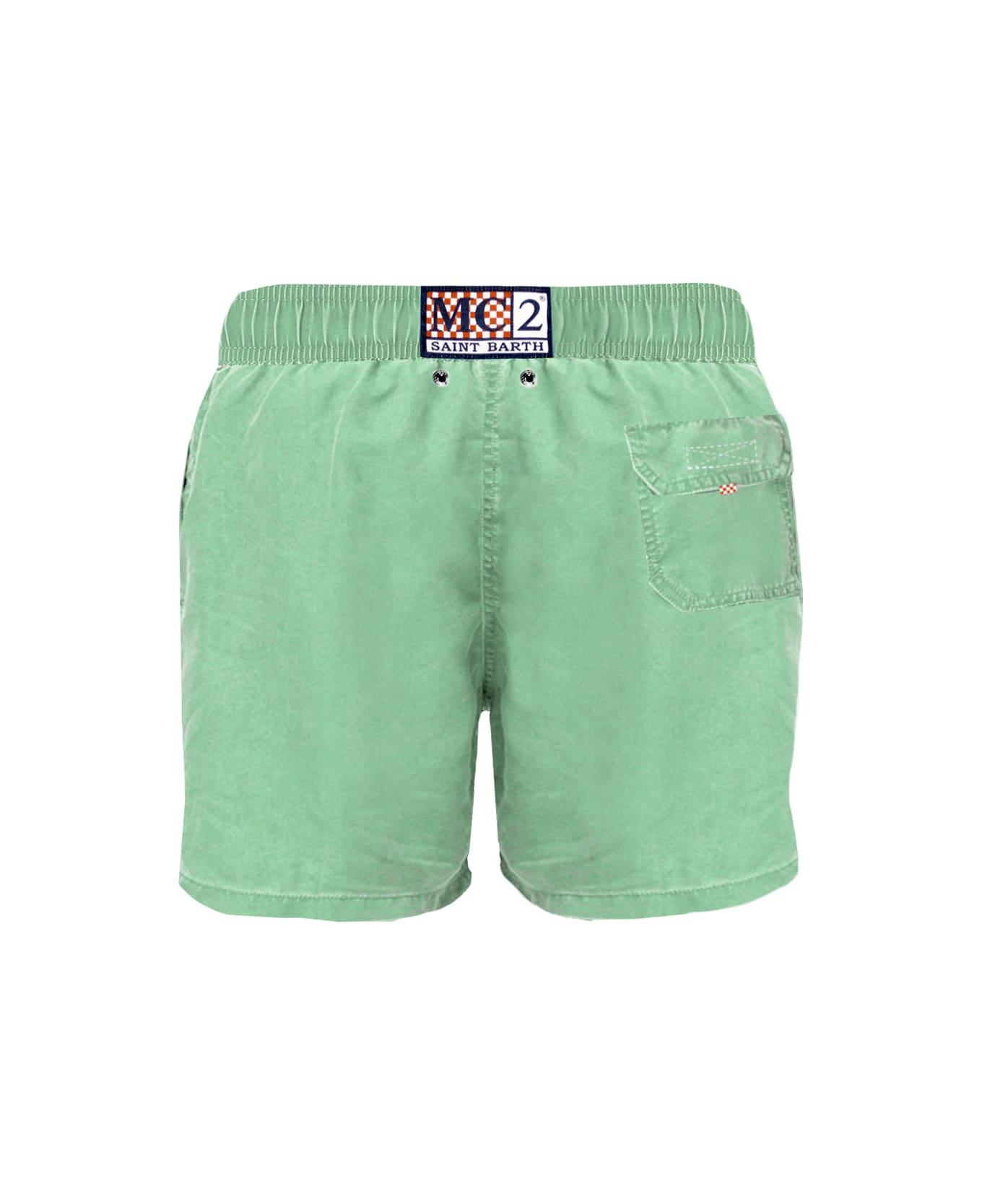 MC2 Saint Barth Acid Green Delavè Man Swim Shorts - GREEN スイムトランクス