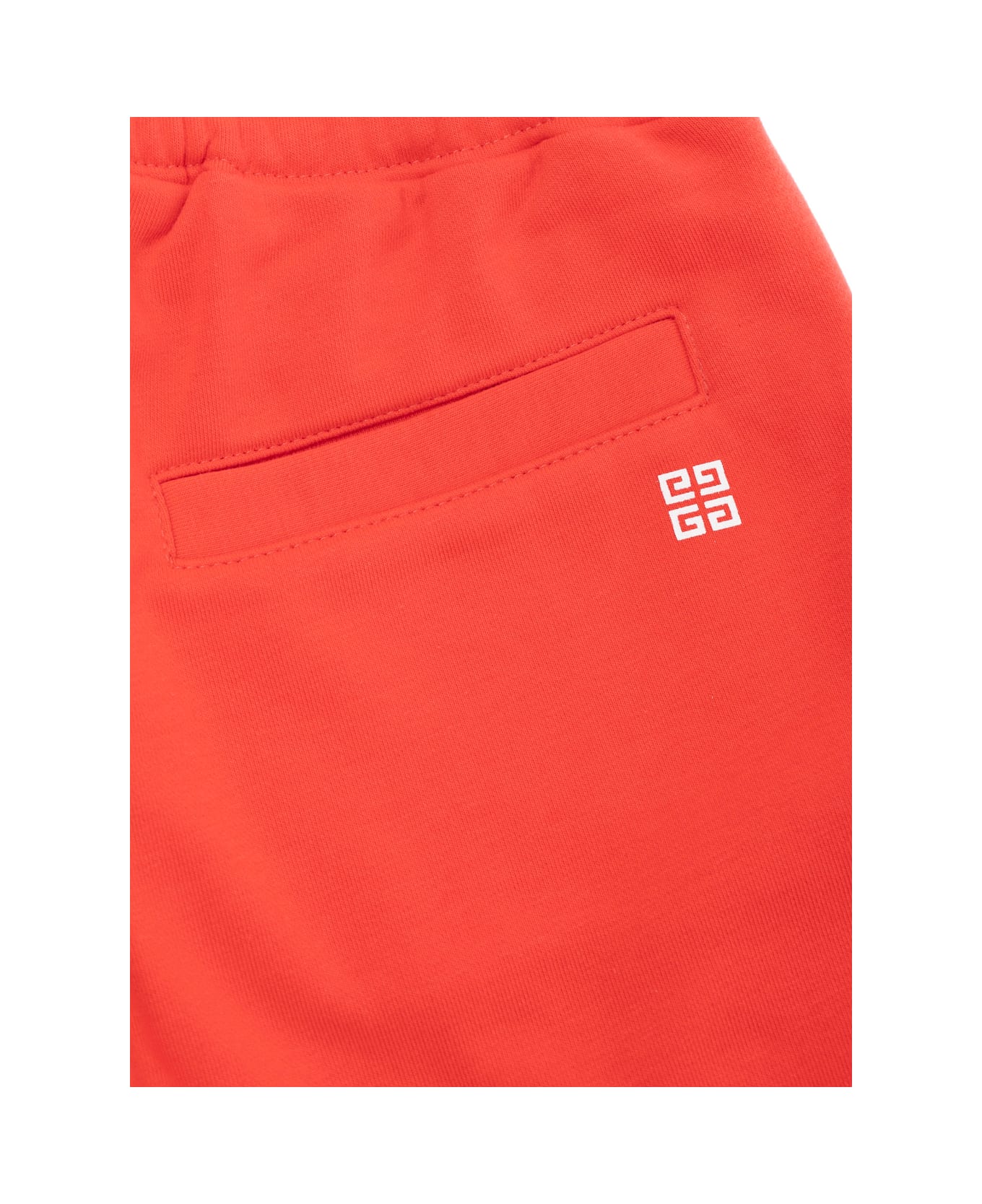 Givenchy Red Shorts With Logo Lettering On The Side And 4g Logo On The Rear In Cotton Blend Boy - Red
