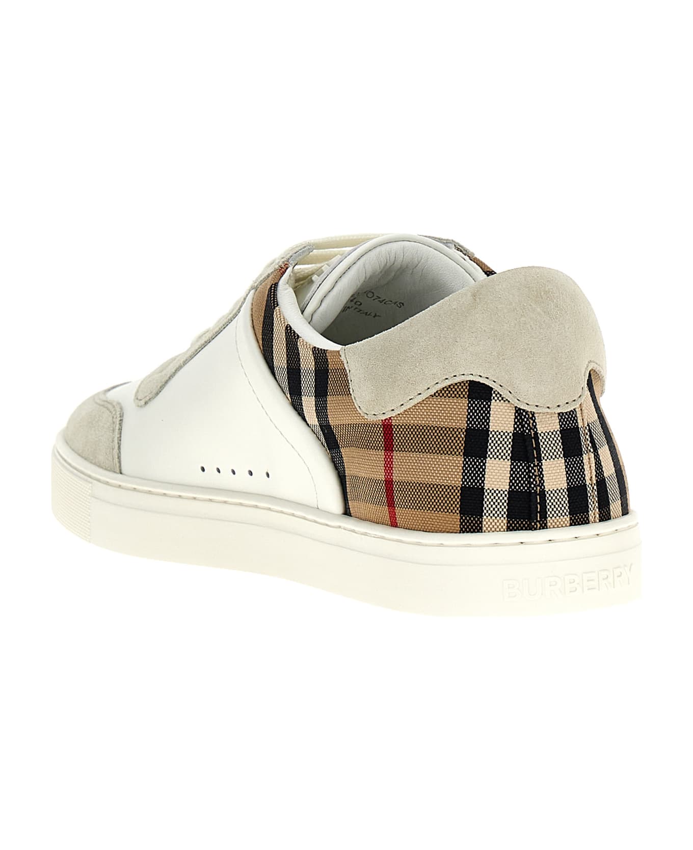 Burberry Check Sneakers - White
