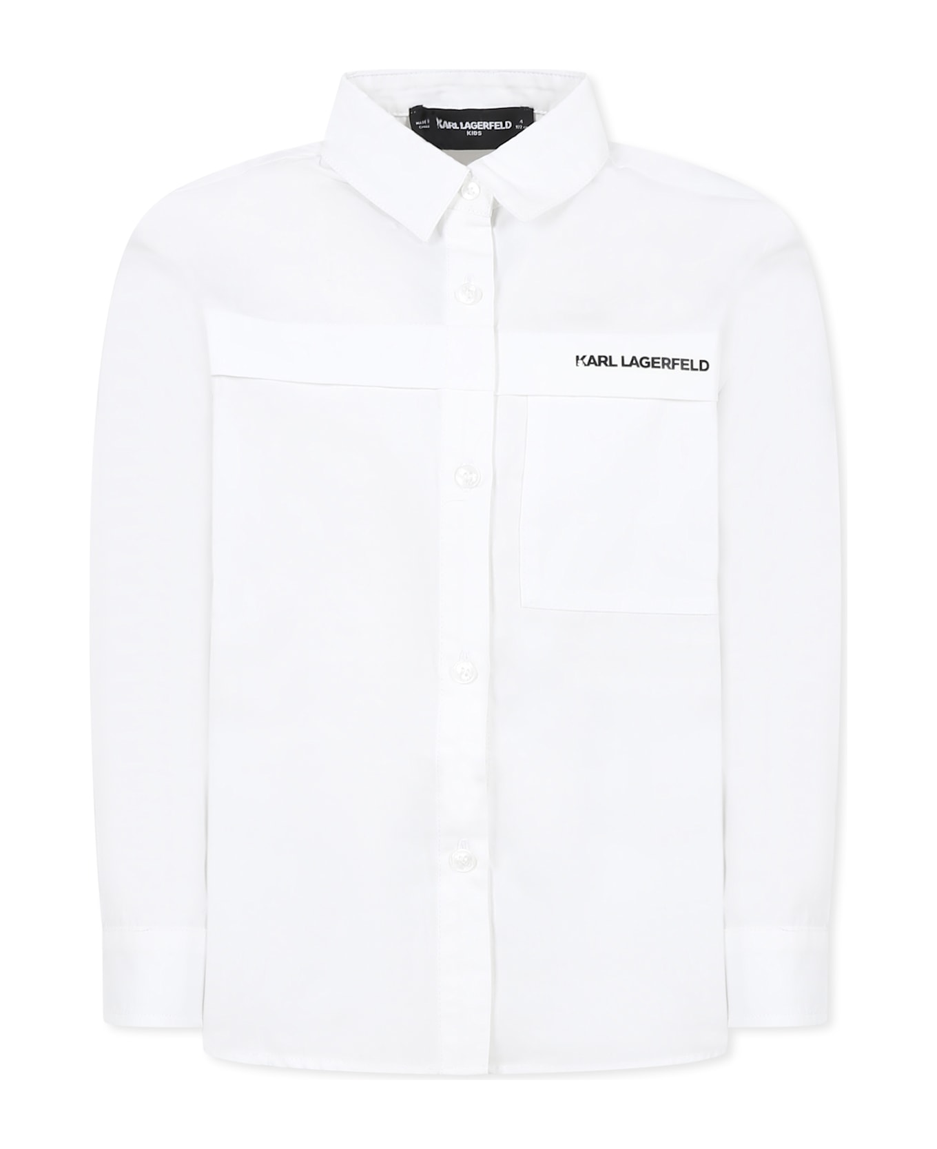 Karl Lagerfeld Kids White Shirt For Boy With Logo - White
