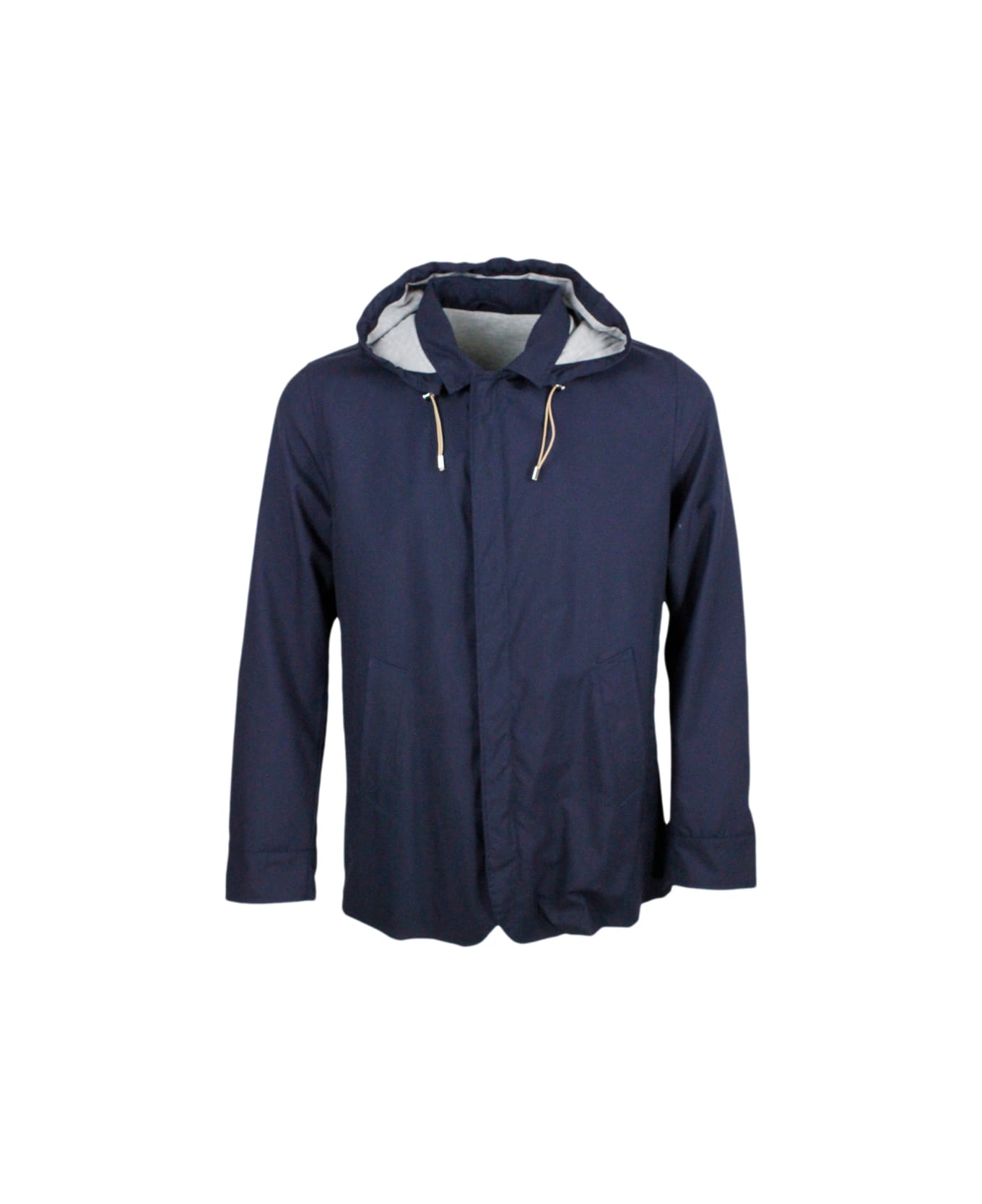 Barba Napoli Lightweight Jacket In Cool Wool - Blu ジャケット