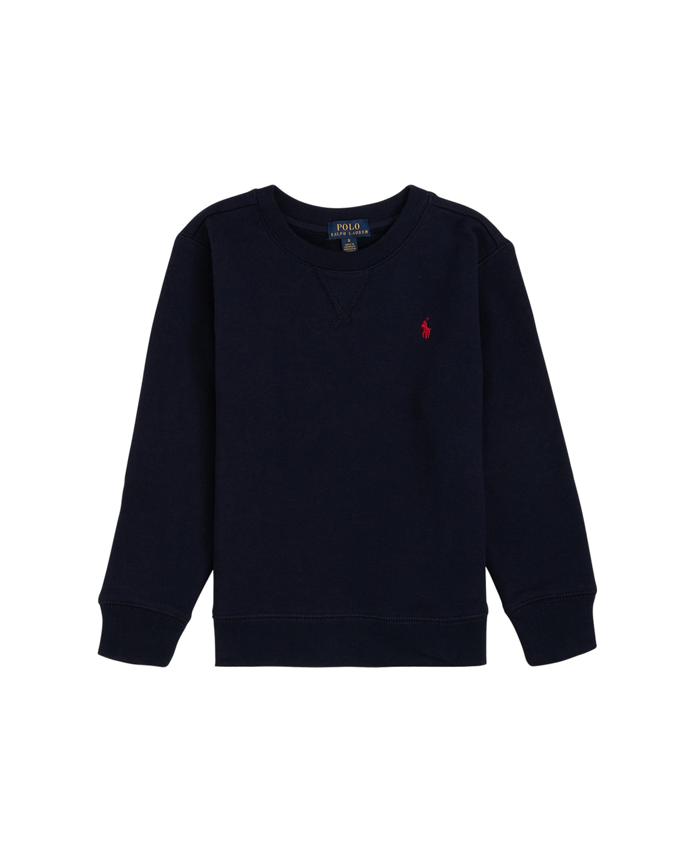 Ralph Lauren Blue Crewneck Sweatshirt With Logo Embroidery In Cotton Blend Boy