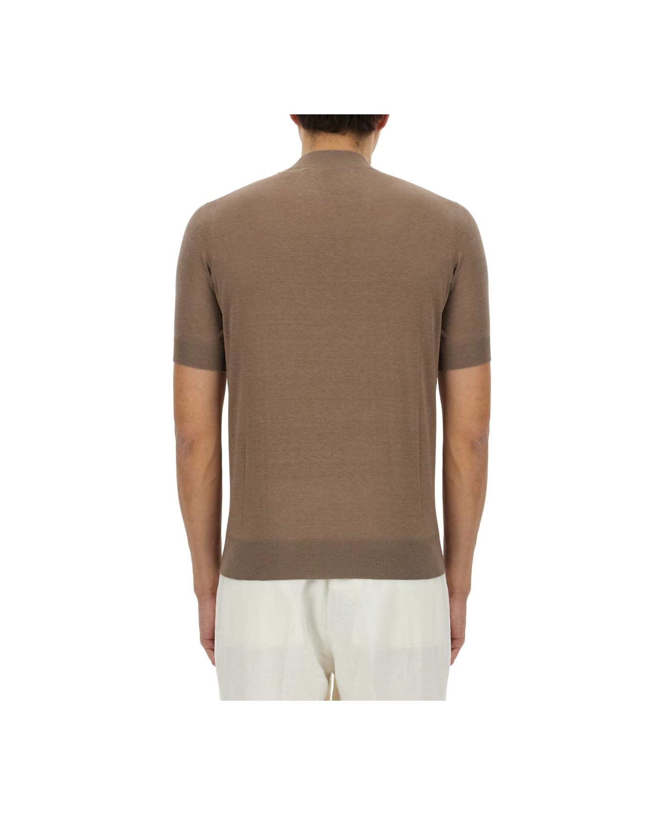 Brunello Cucinelli Knitted T-shirt - BROWN