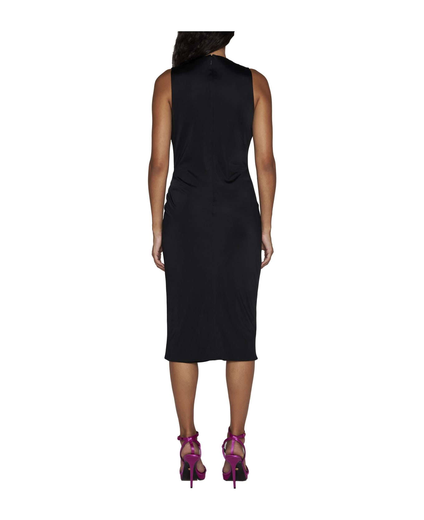 Versace Sleeveless Midi Dress - black