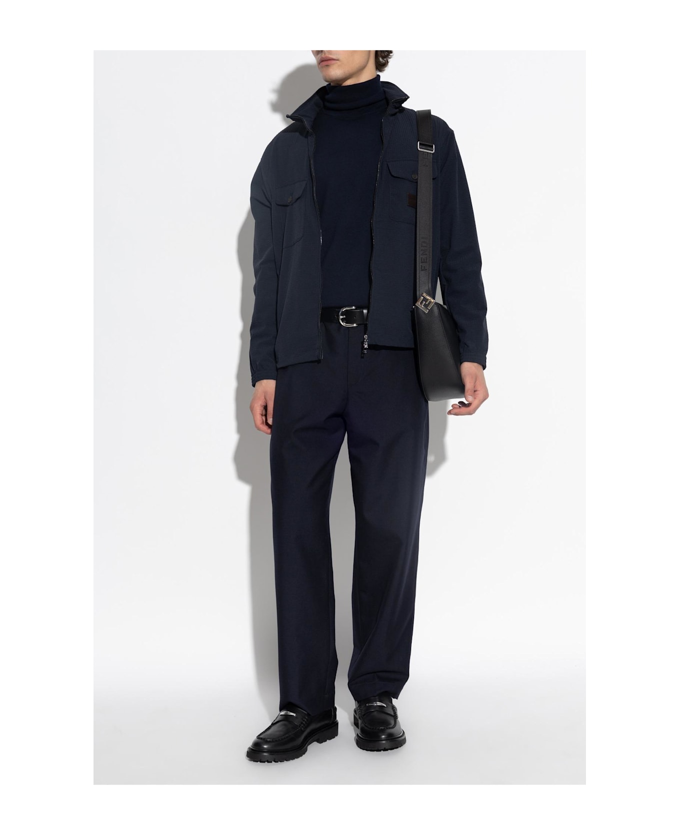 Emporio Armani Jacket With Logo Patch - Blue
