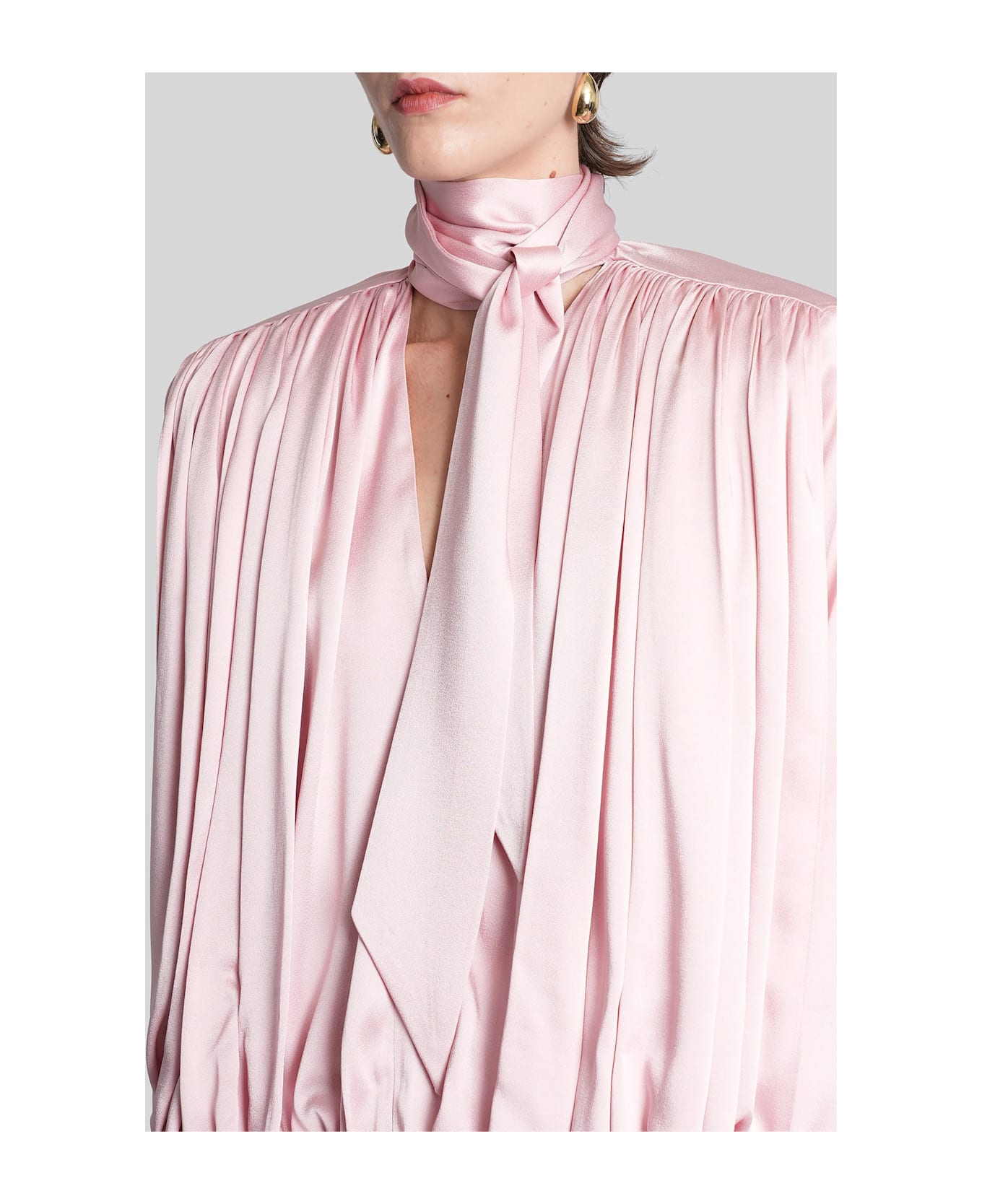 Stella McCartney Blouse In Rose-pink Acetate - rose-pink