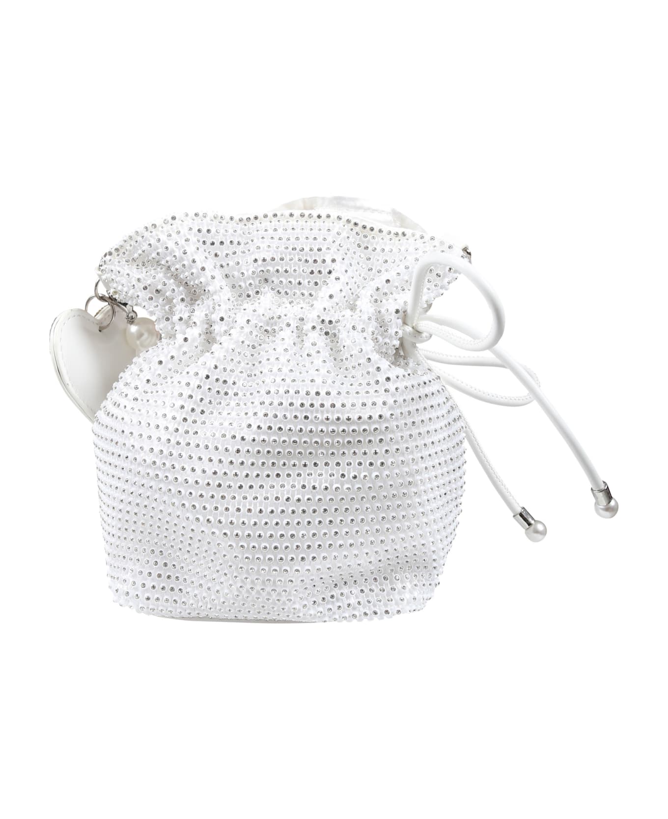 Monnalisa Silver Bag For Girl With All-over Rhinestones - Silver