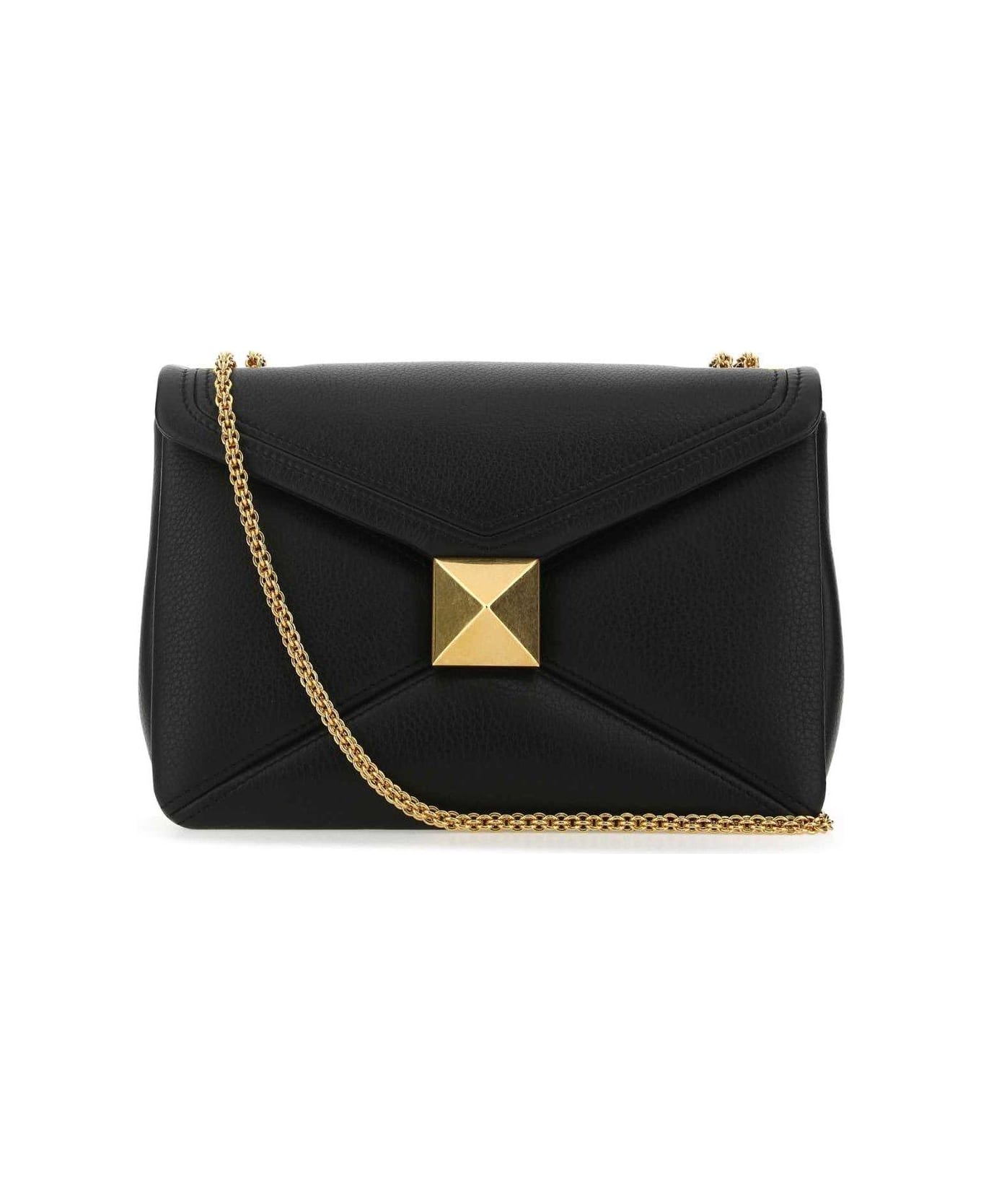 Valentino Garavani Garavani One Stud Foldover Top Shoulder Bag - Black