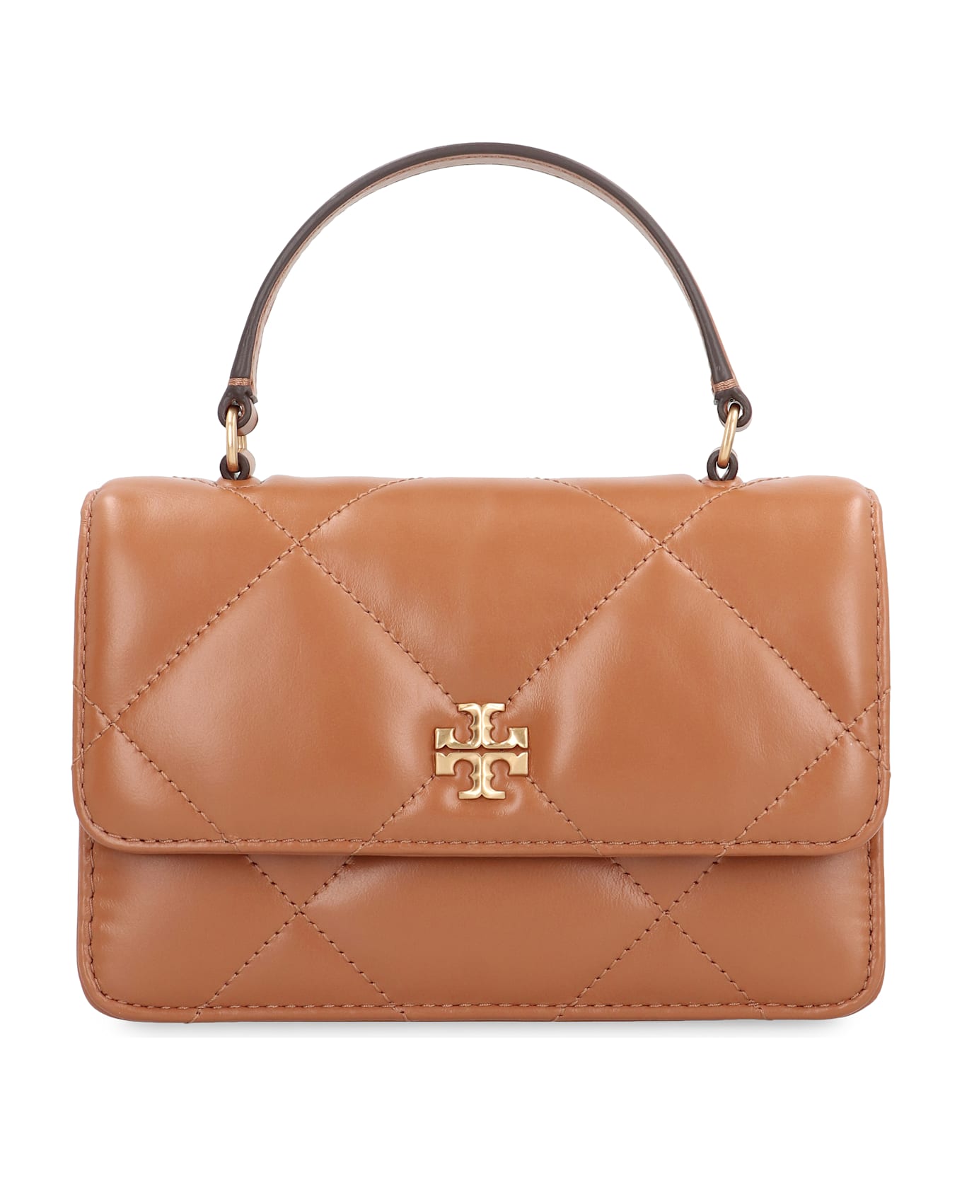 Tory Burch Kira Leather Wallet On Chain - Saddle Brown