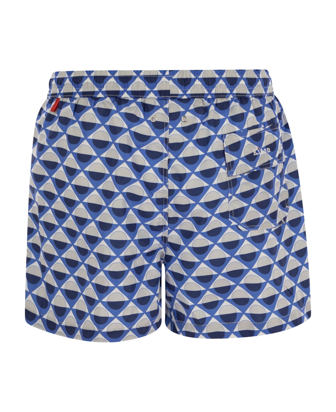 Kiton Patterned Beach Boxers - White/blue