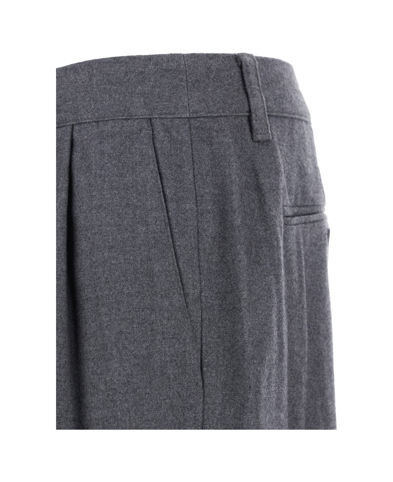 Dunst Grey Tailored Trousers With Front Pleats In Fabric Man - Grey