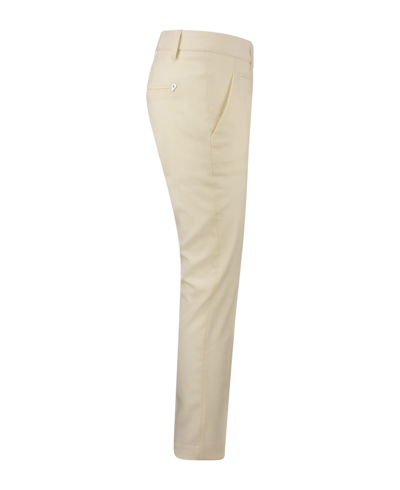 Dondup Perfect - Wool Slim-fit Trousers - Cream ボトムス