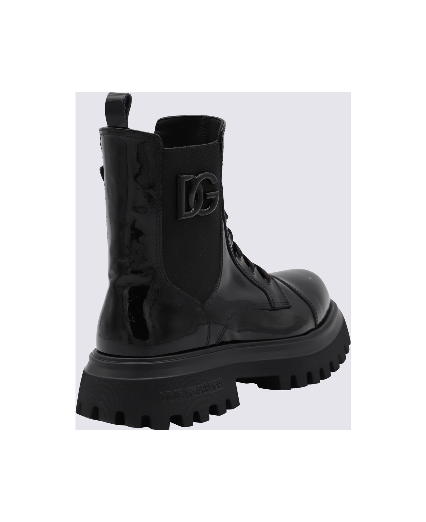 Dolce 
Gabbana Black Leather Boots - Black