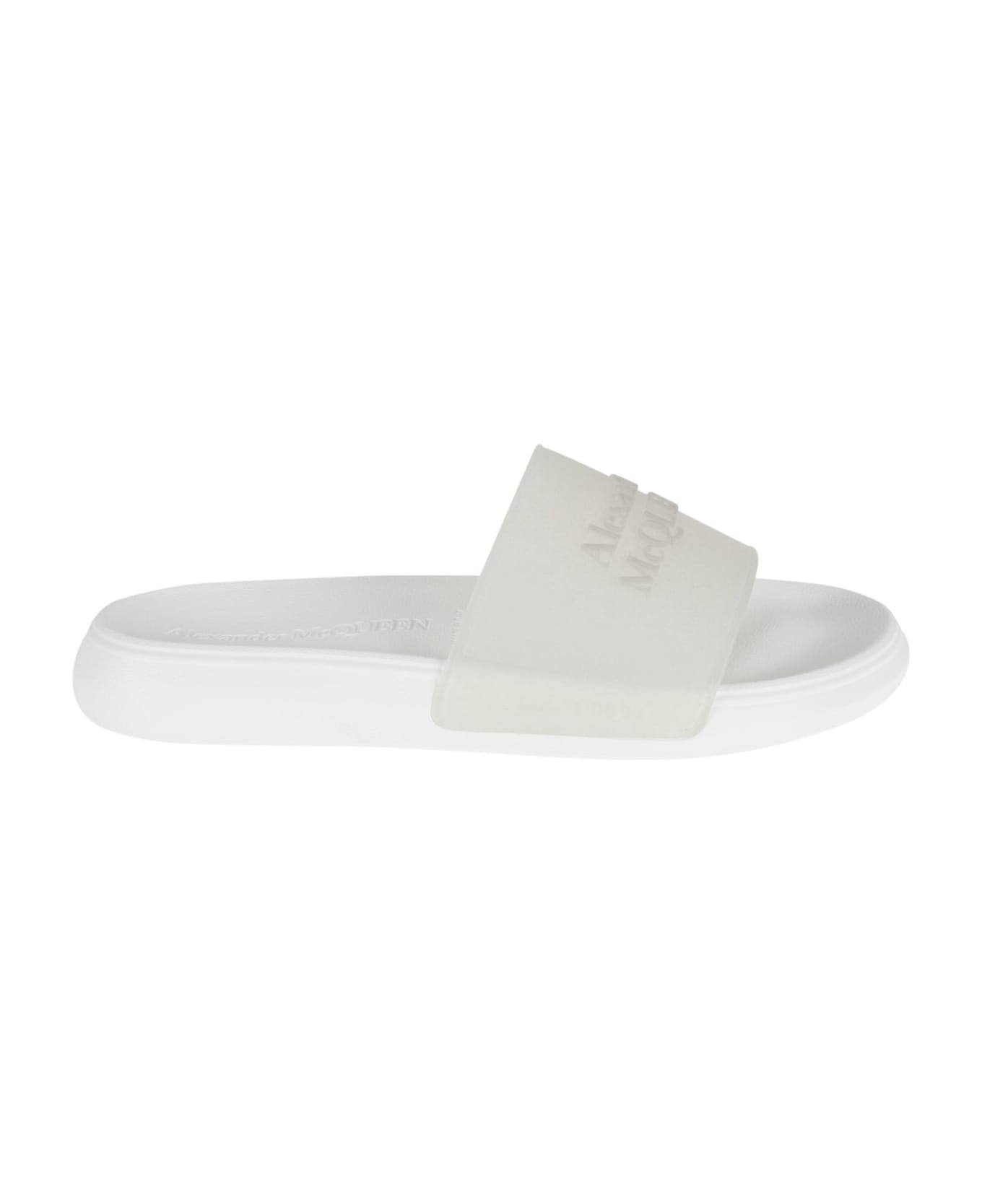 Alexander McQueen Logo Detail Sliders - Silver