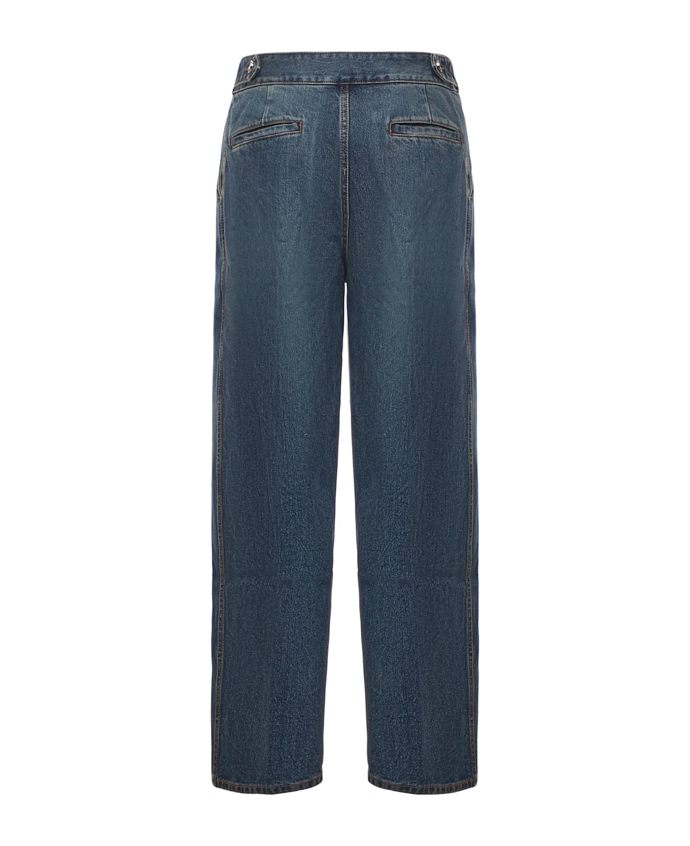 Alaia Denim Pleated Jeans - BLEU DELAVE