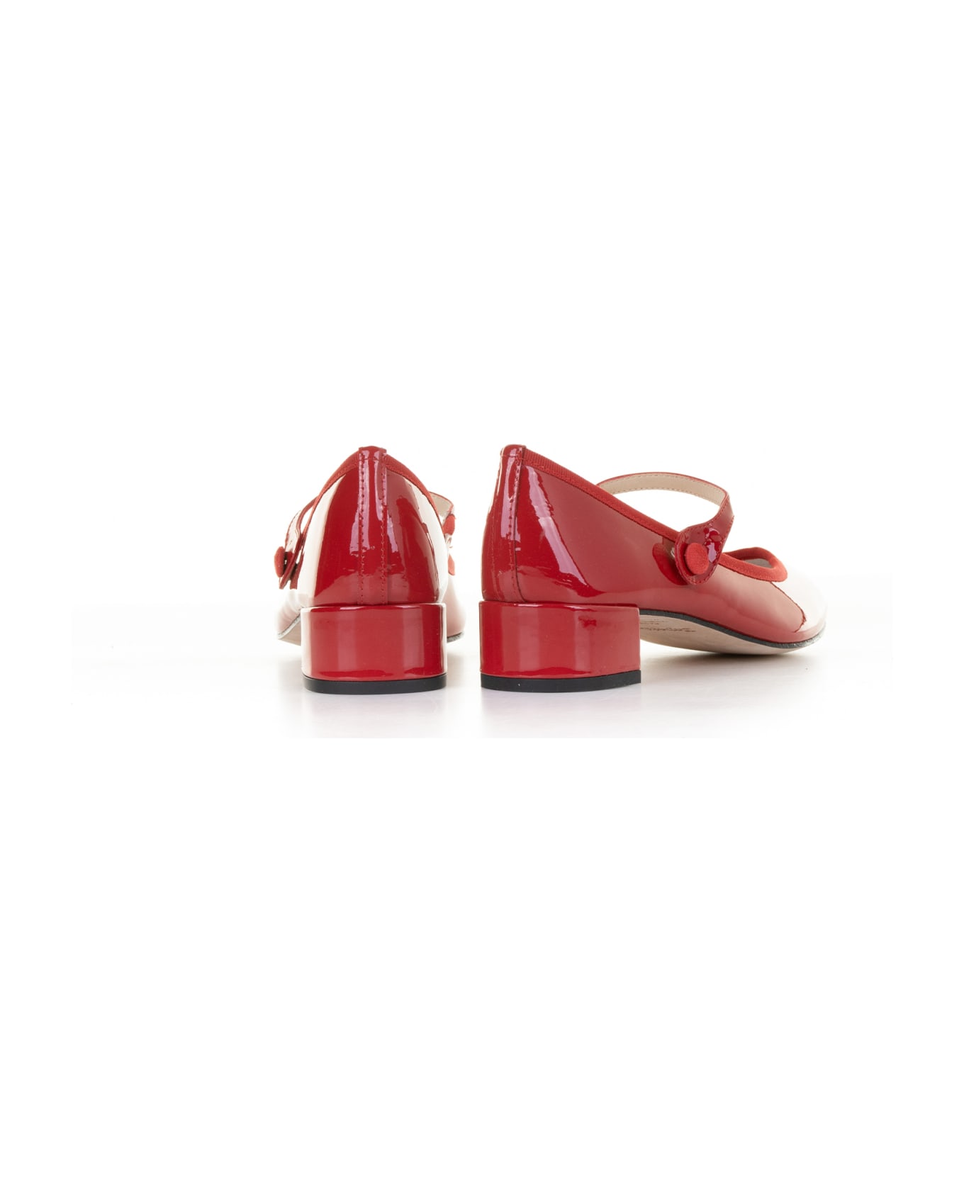 Repetto Ballerina In Shiny Leather With Strap - FLAMME