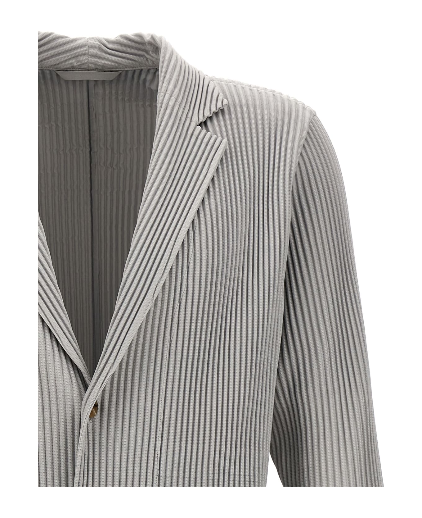 Issey Miyake Single-breasted Pleated Blazer - Gray