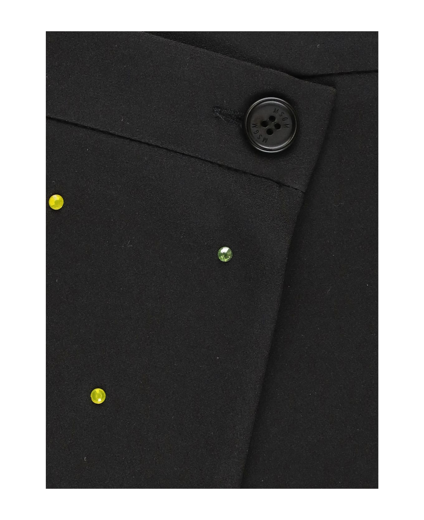 MSGM Shorts With Strass - Black